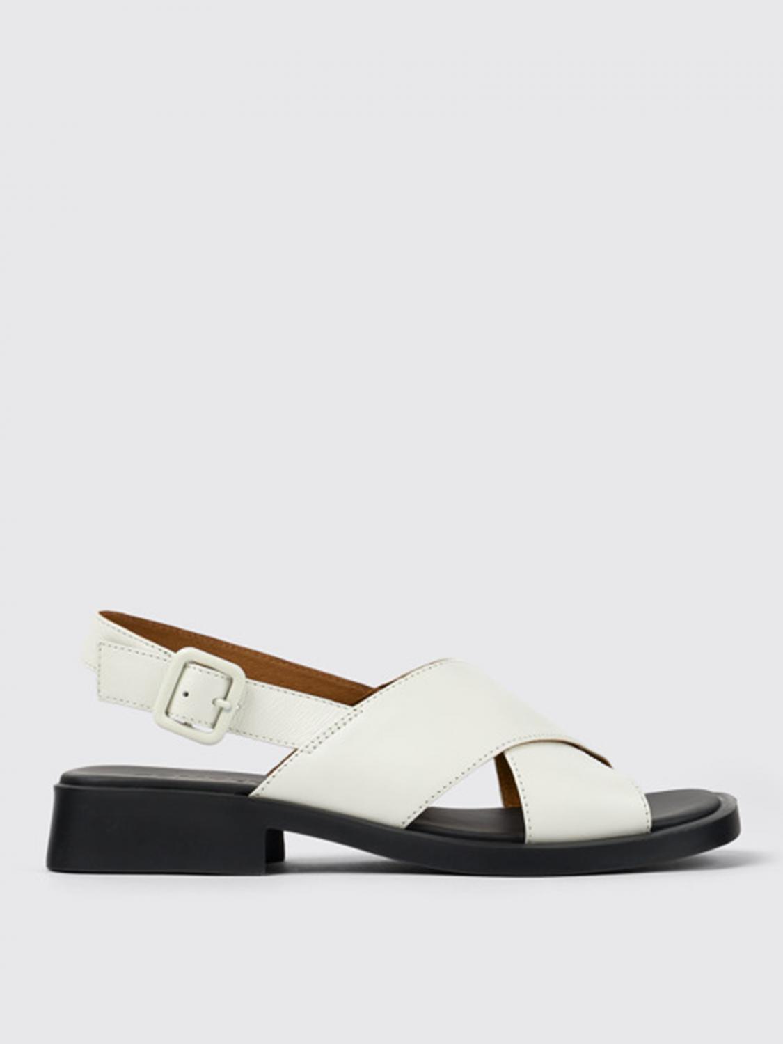 Camper Dana 35mm Leather Sandals In White