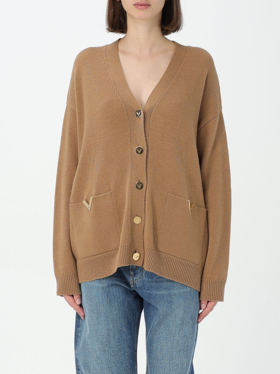 Valentino Cardigan  Woman Color Beige In Brown