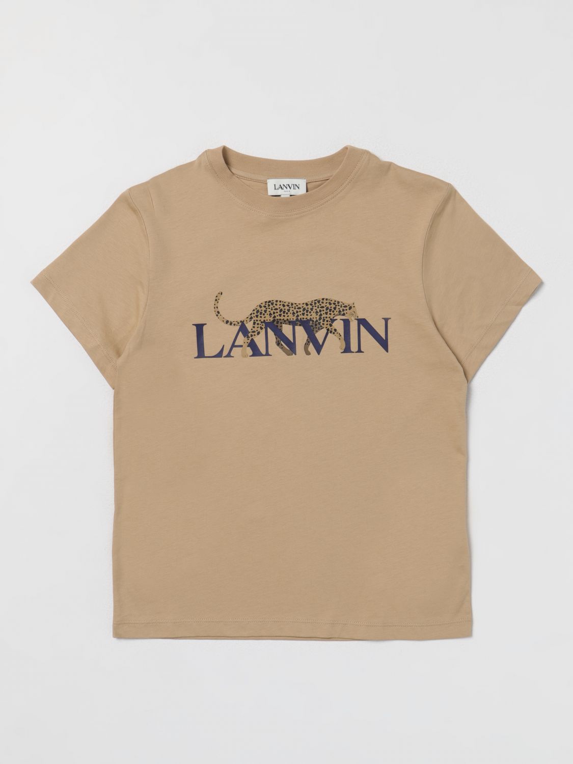 Shop Lanvin T-shirt  Kids Color Beige