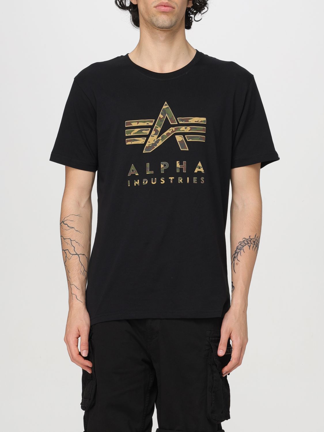 Shop Alpha Industries T-shirt  Men Color Black