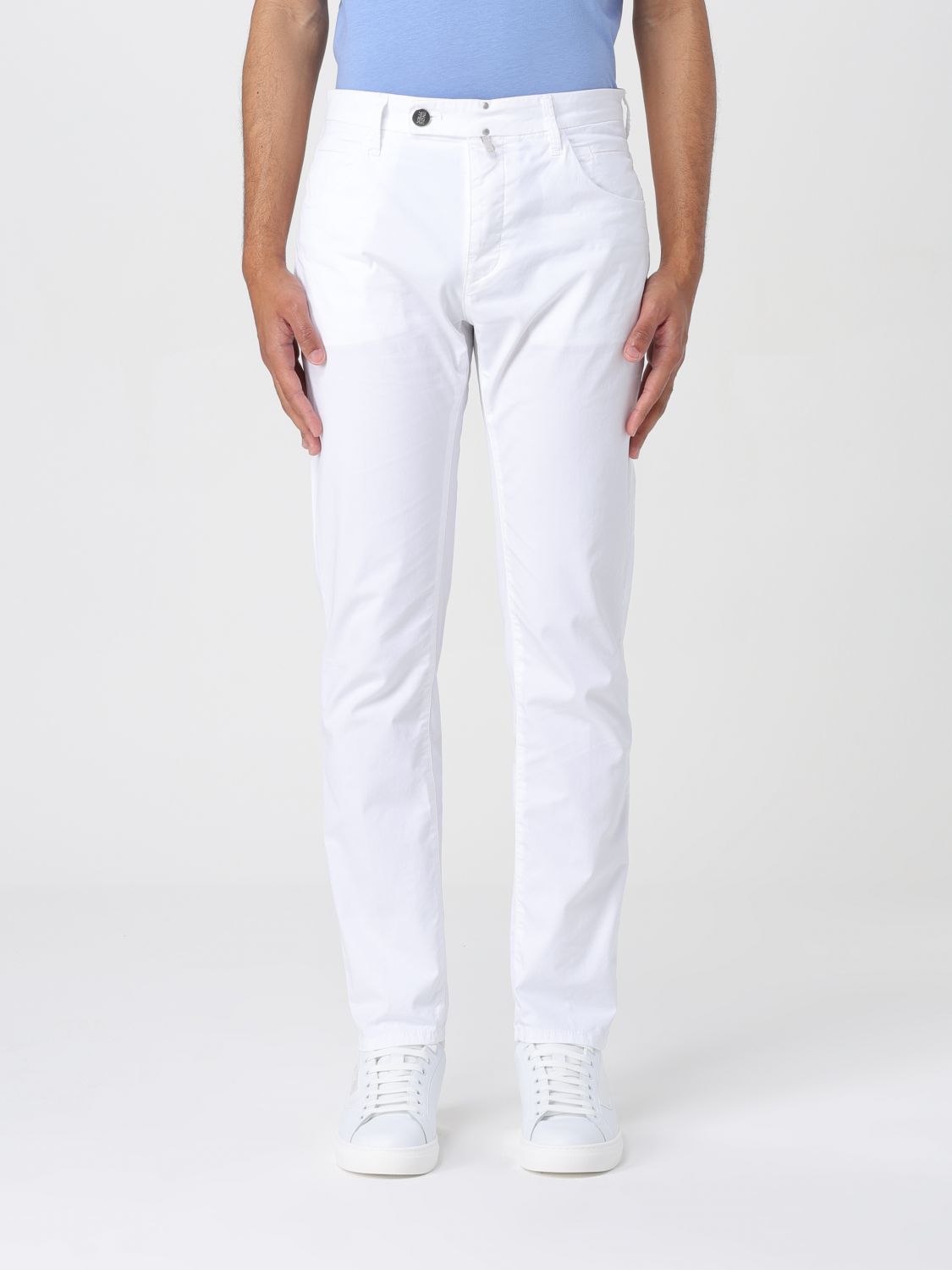 Shop Incotex Pants  Men Color White