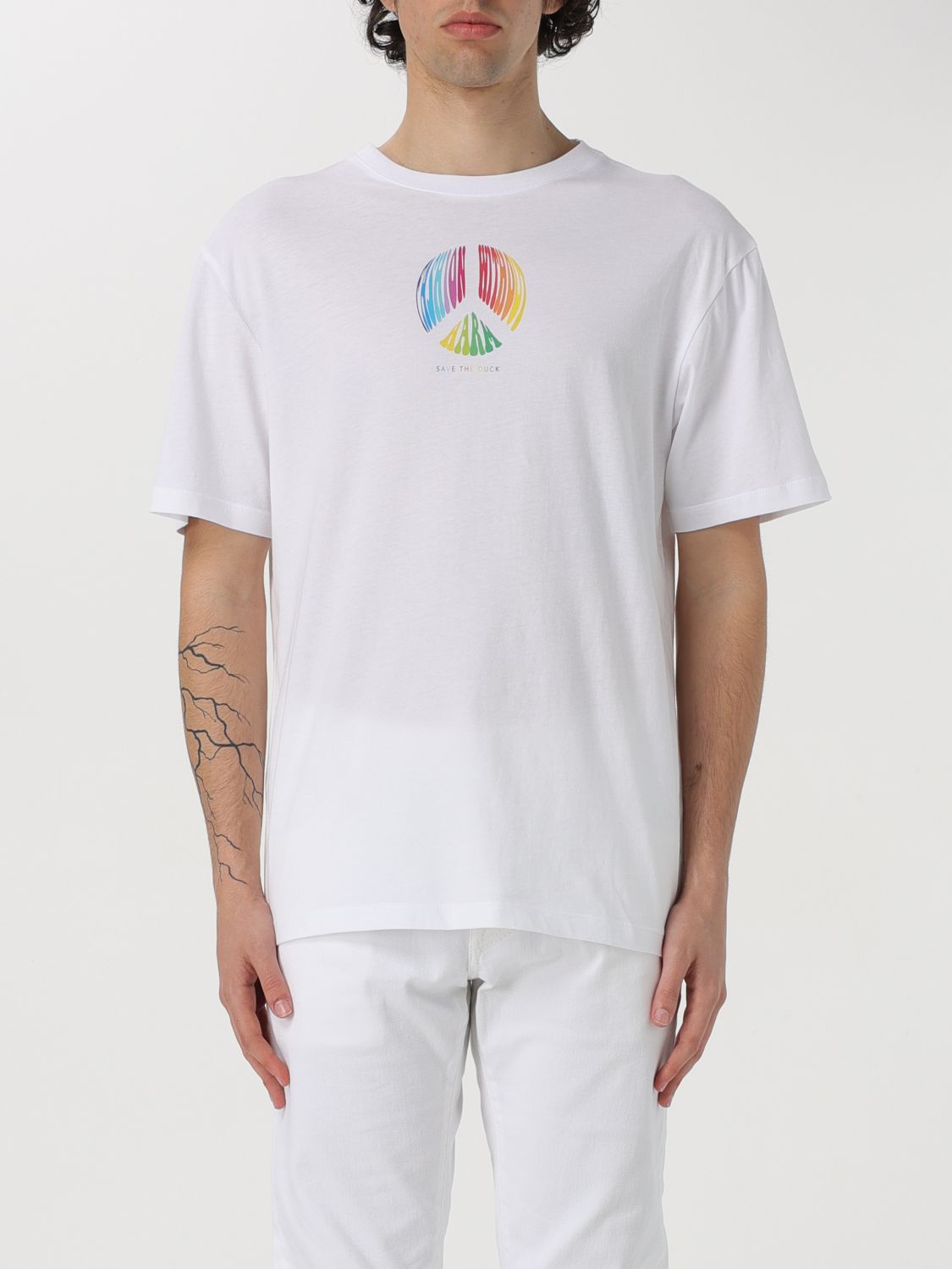 Shop Save The Duck T-shirt  Men Color White