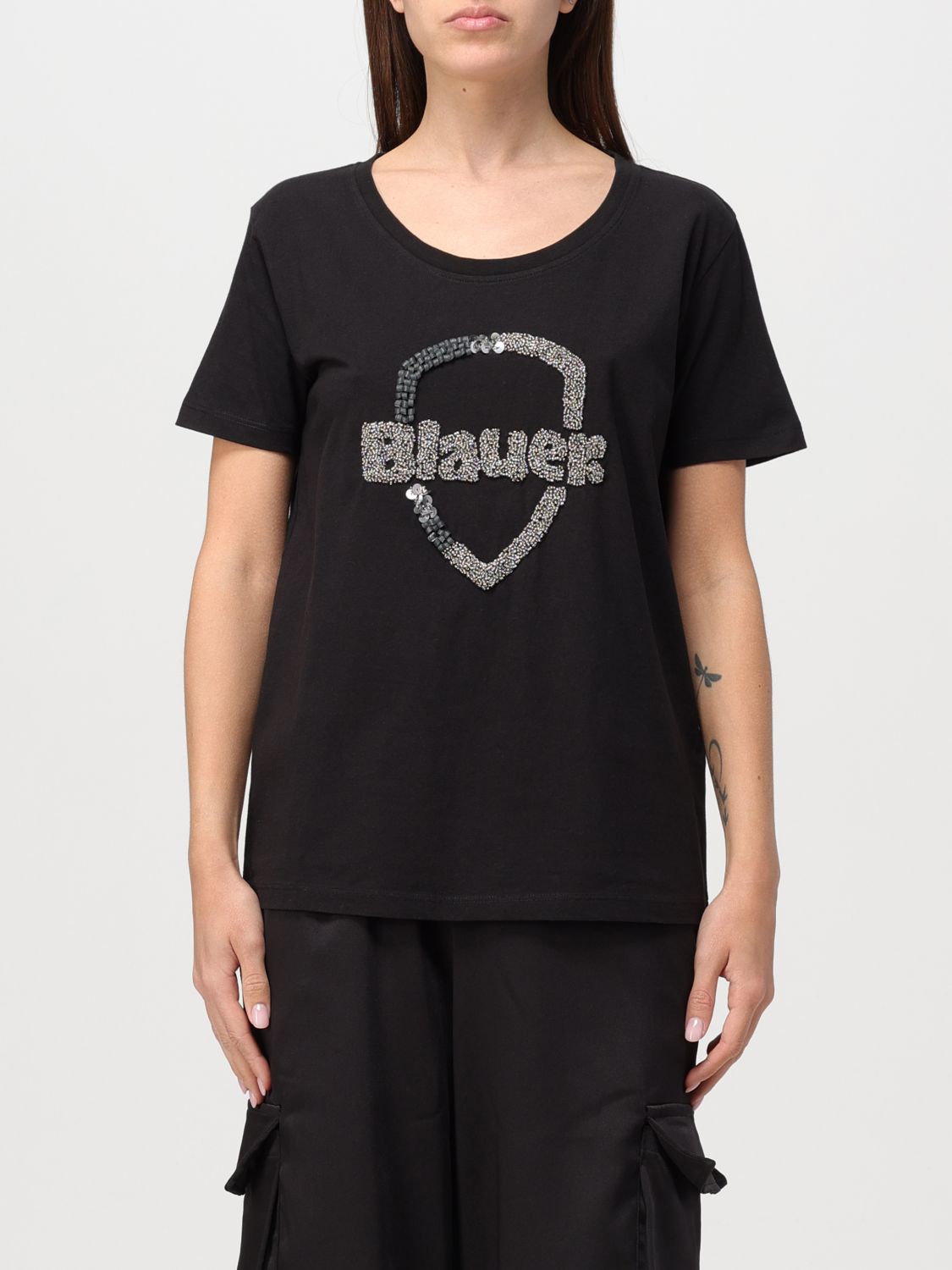 T恤 BLAUER 女士 颜色 黑色