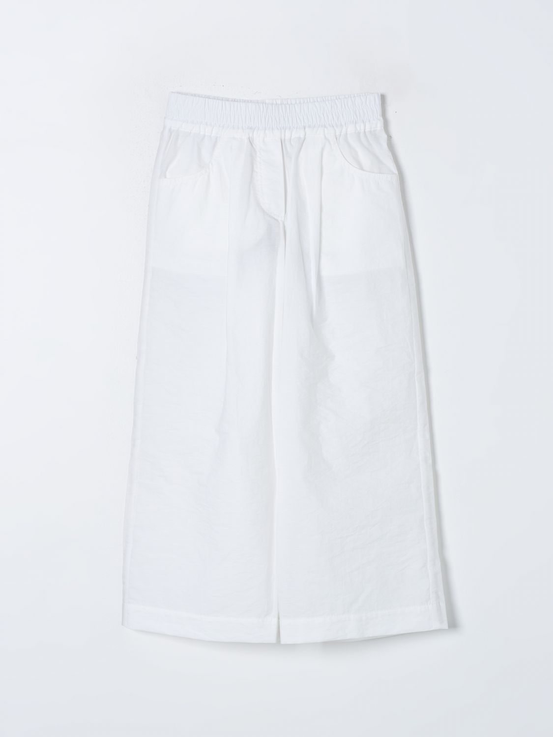 Shop Brunello Cucinelli Pants  Kids Color White