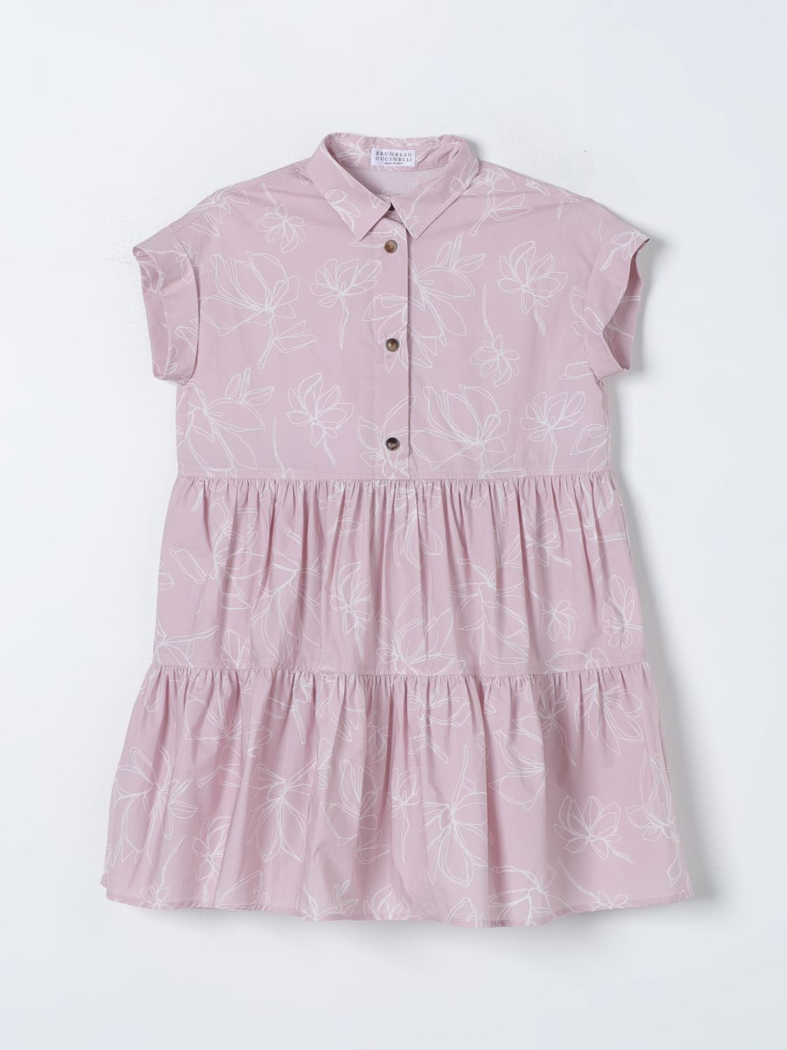 Shop Brunello Cucinelli Dress  Kids Color Pink