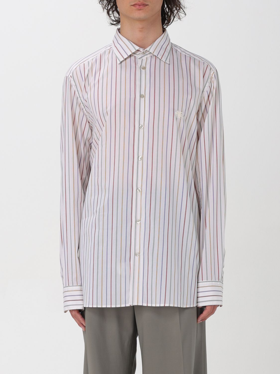 Shop Etro Shirt  Men Color Striped
