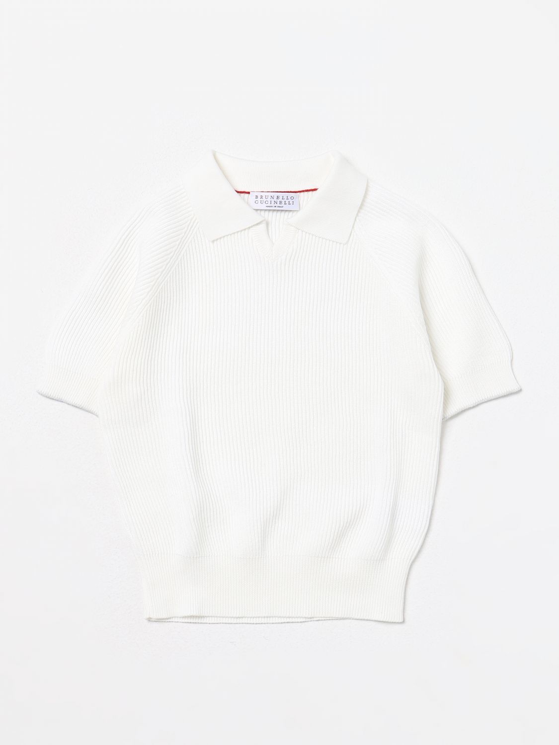 Shop Brunello Cucinelli Sweater  Kids Color White