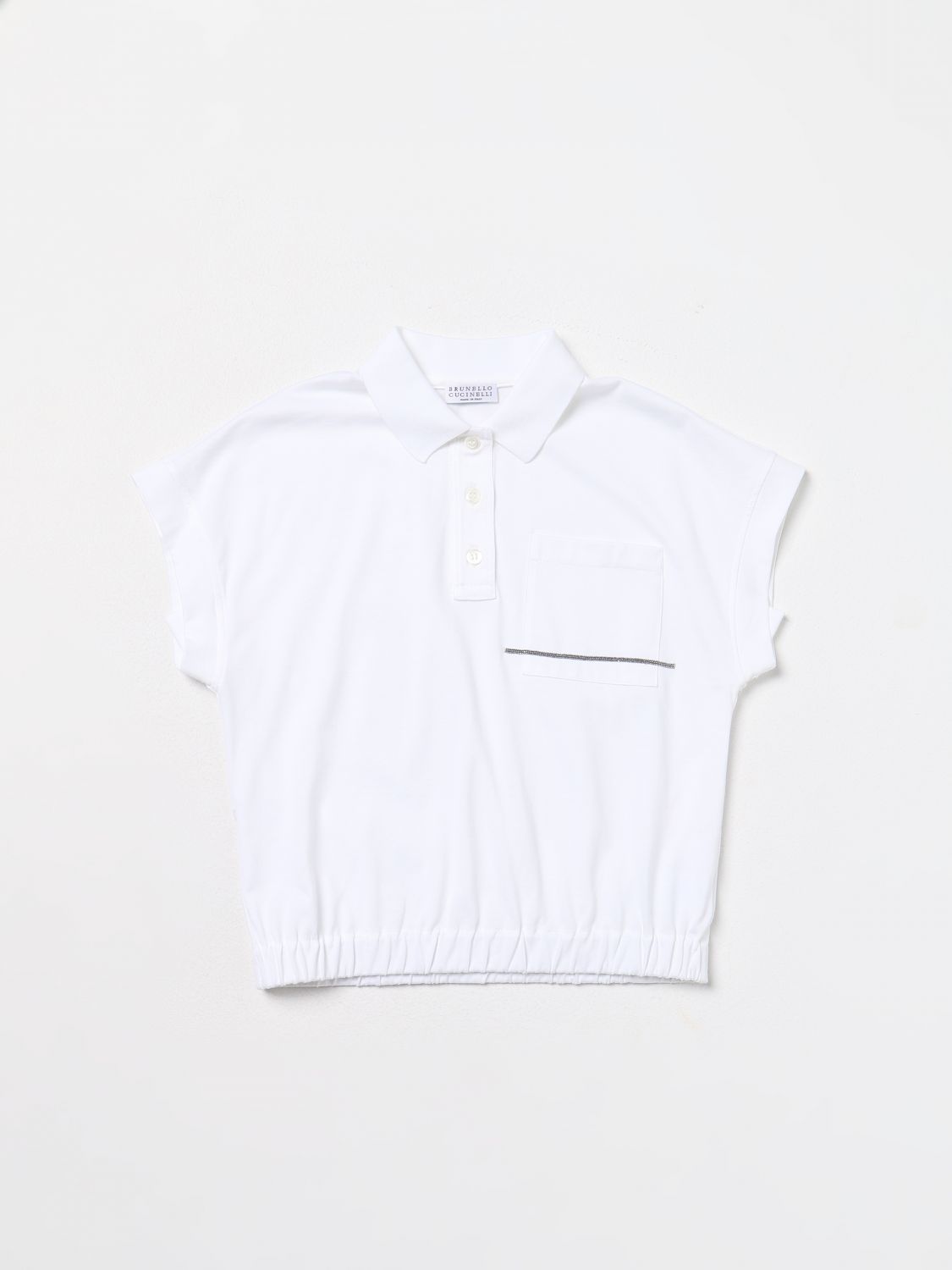 Shop Brunello Cucinelli Polo Shirt  Kids Color White