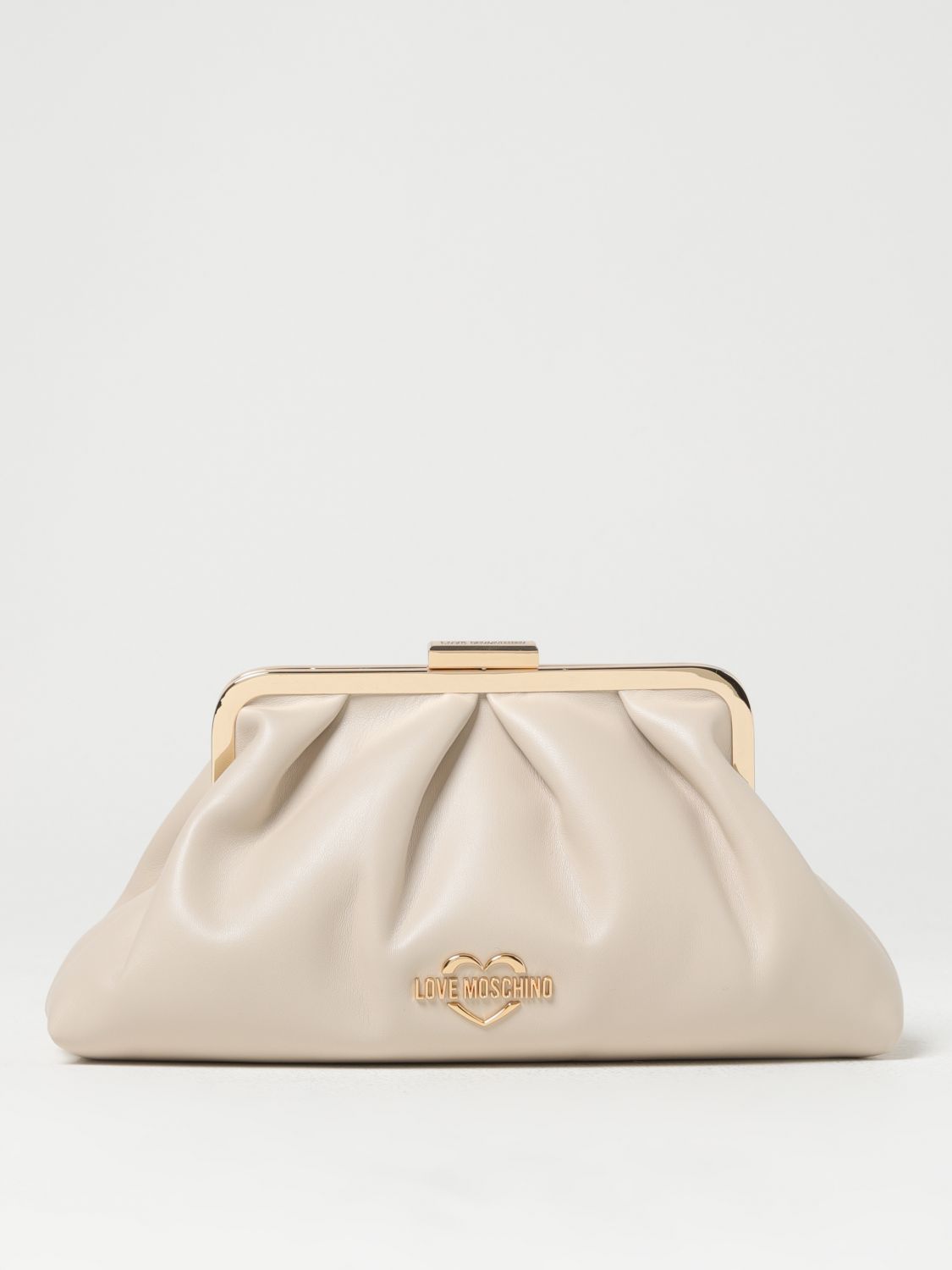 Shop Love Moschino Clutch  Woman Color Ivory
