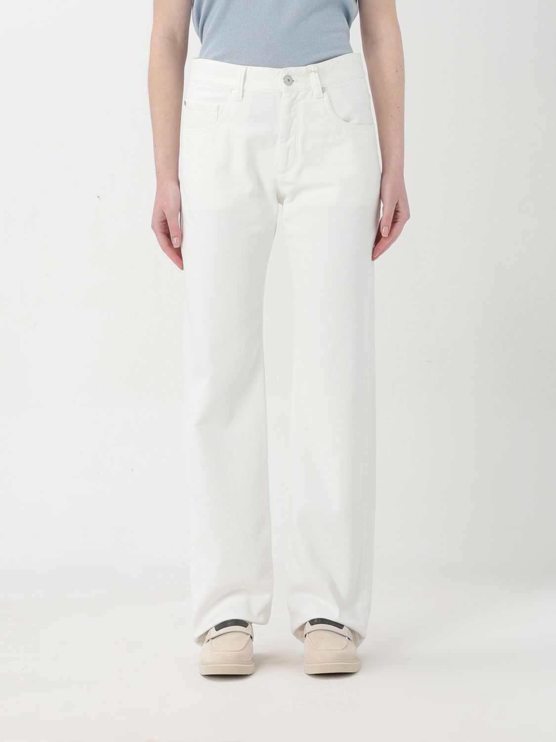 Shop Brunello Cucinelli Jeans  Woman Color White