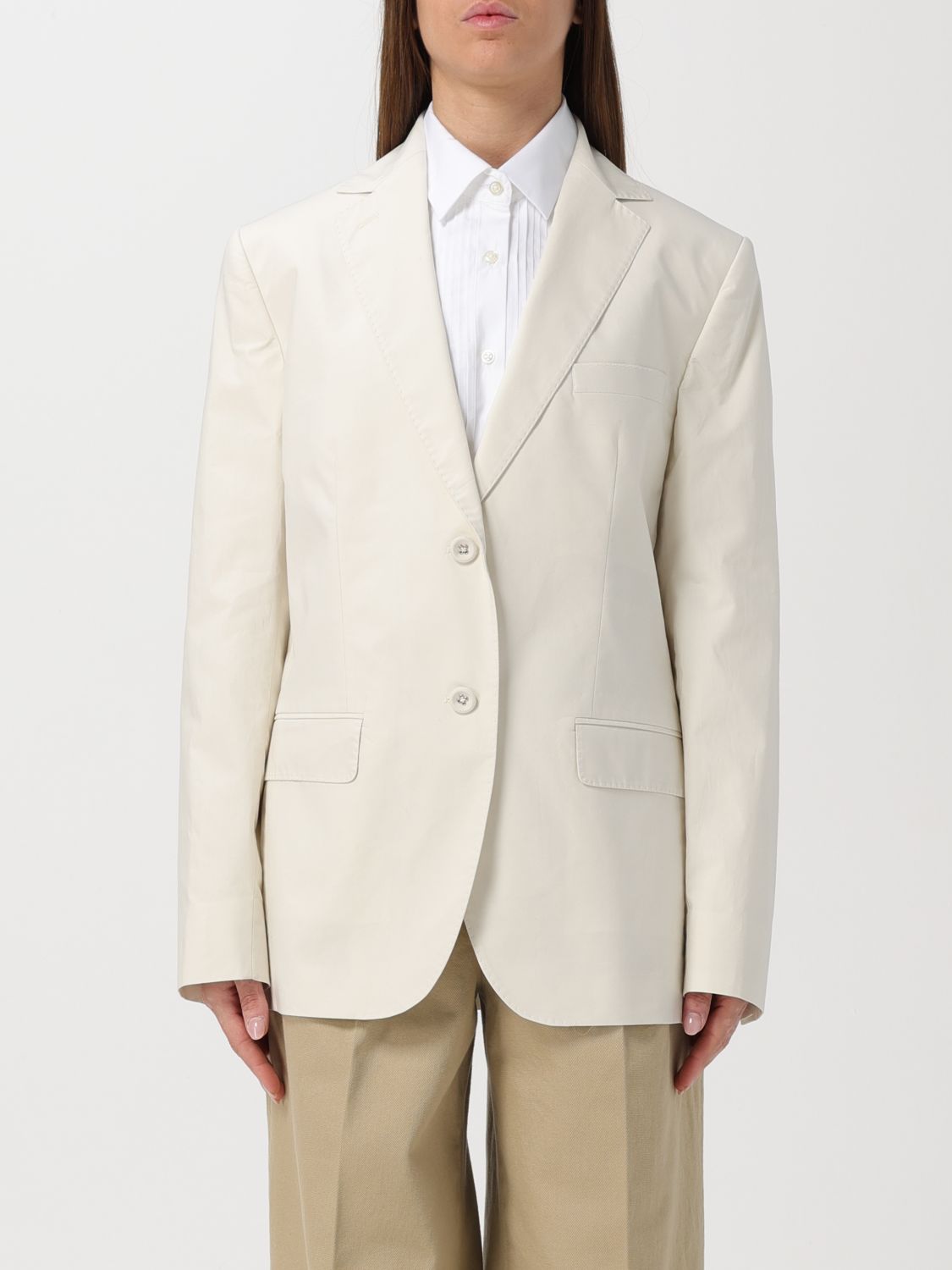 Shop Officine Generale Jacket Officine Générale Woman Color White