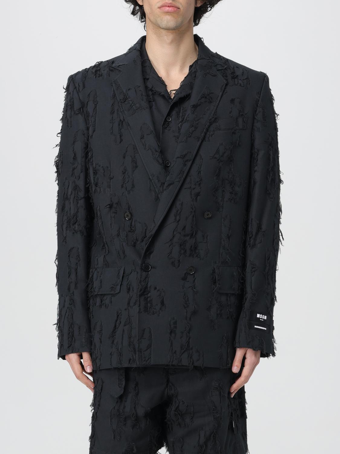 Msgm Blazer Men Color Black In Black