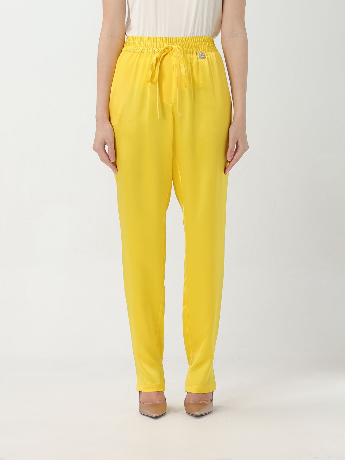 Shop Dolce & Gabbana Pants  Woman Color Yellow