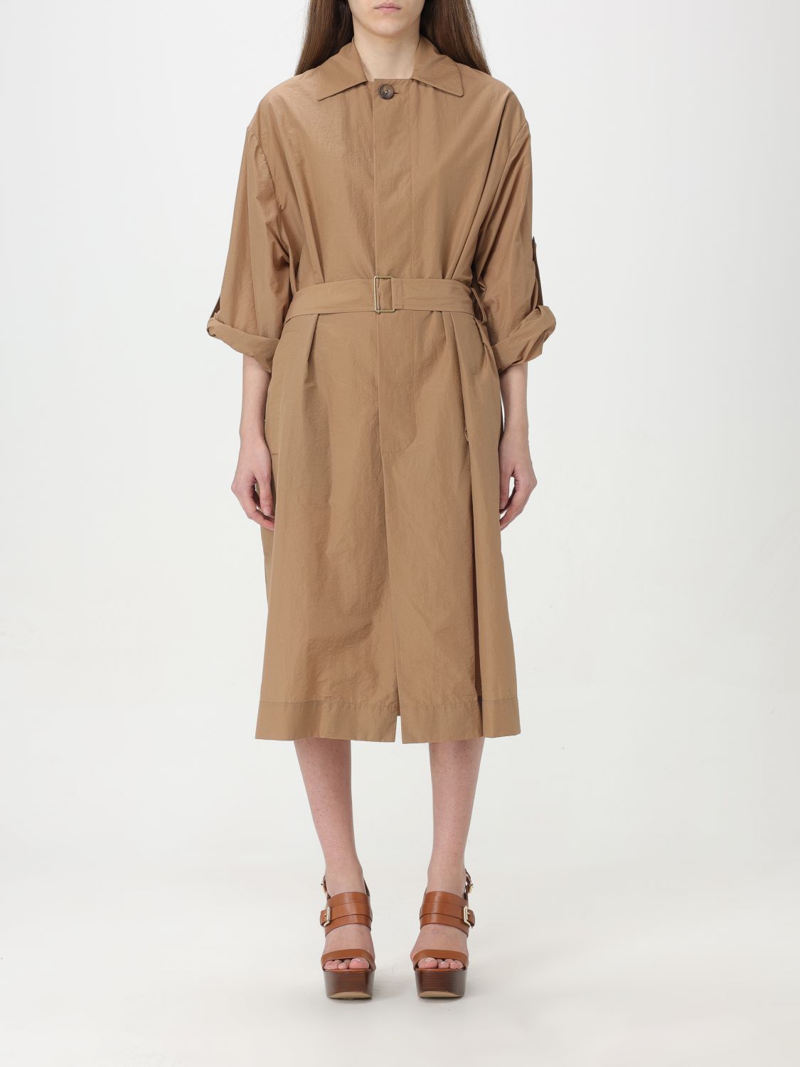 Shop Philosophy Di Lorenzo Serafini Coat  Woman Color Beige
