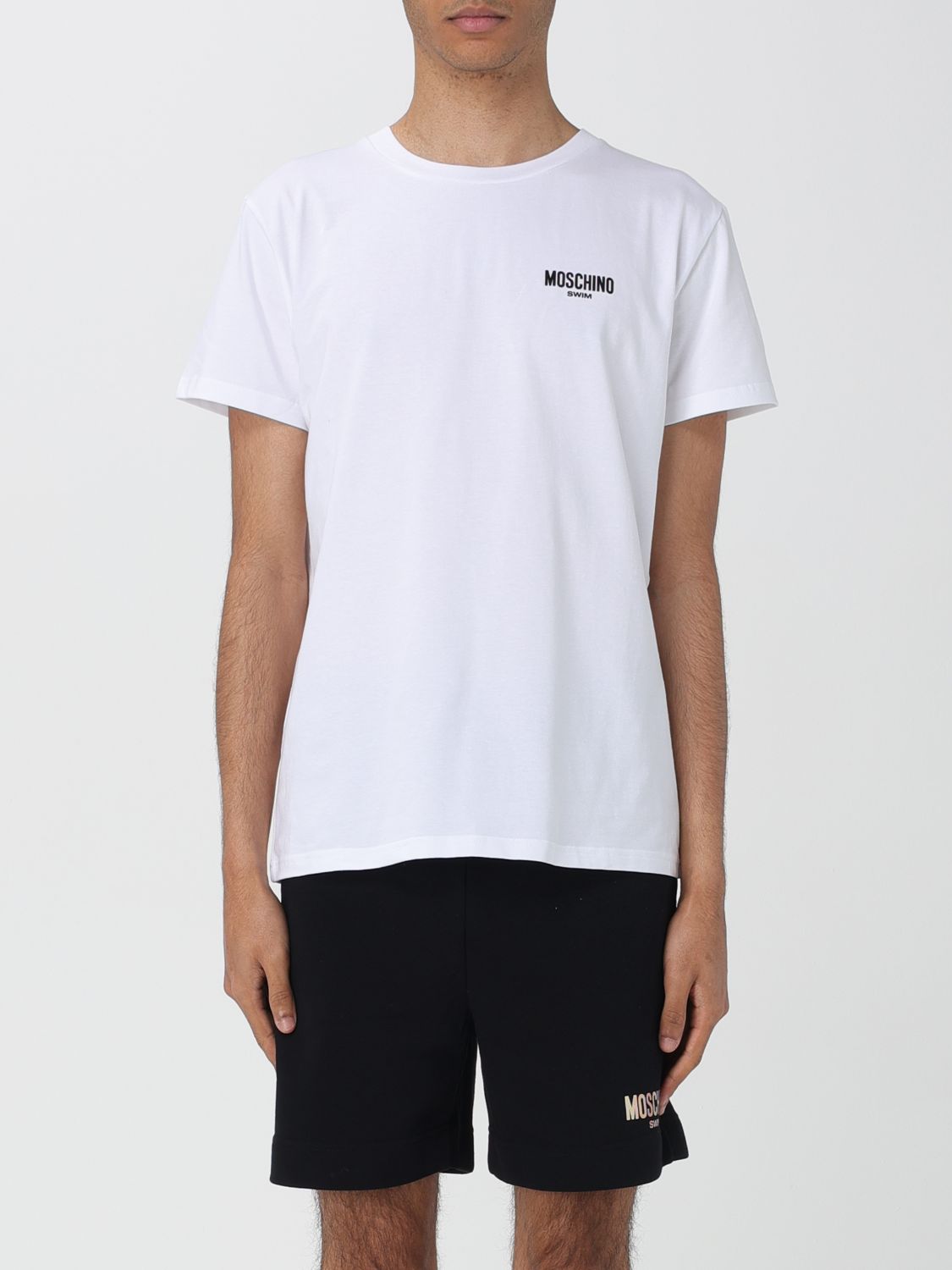Shop Moschino Swim T-shirt  Men Color White