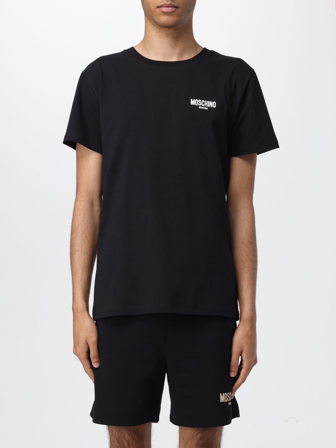 Shop Moschino Swim T-shirt  Men Color Black