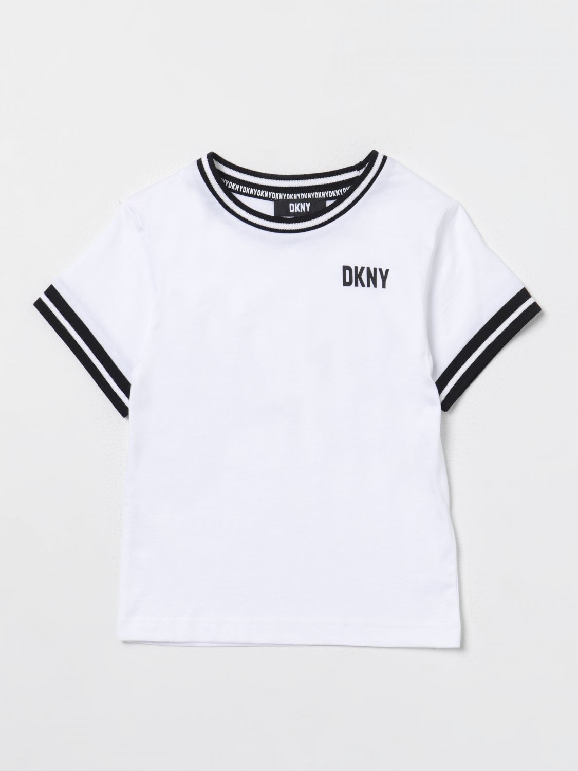 Shop Dkny T-shirt  Kids Color White