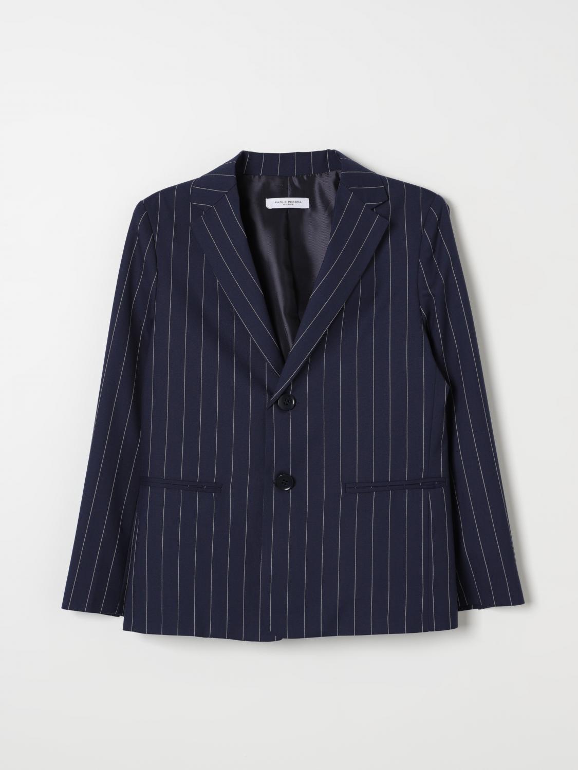 Shop Paolo Pecora Blazer  Kids Color Blue