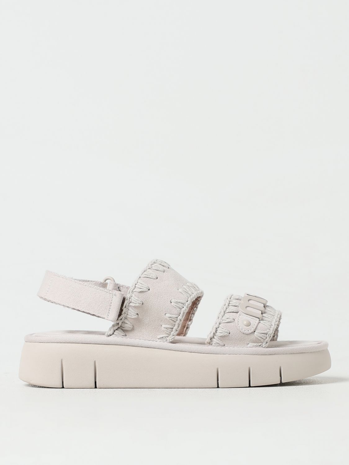 Shop Mou Flat Sandals  Woman Color White