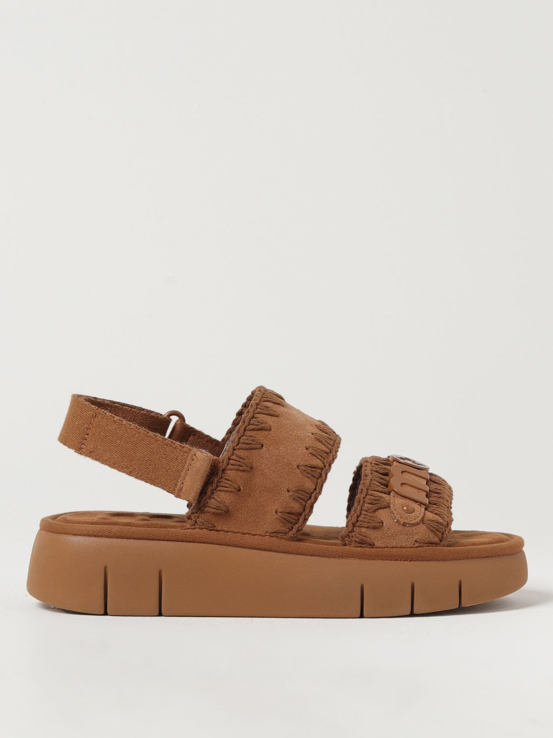 Shop Mou Flat Sandals  Woman Color Brown