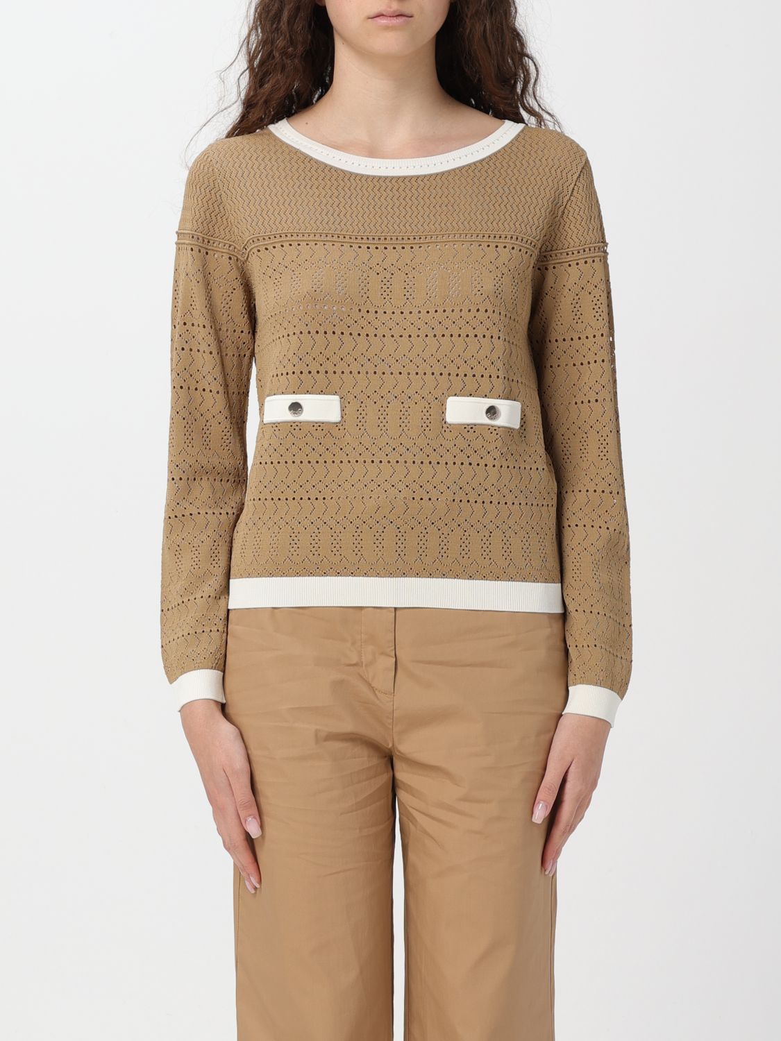 Shop Liu •jo Sweater Liu Jo Woman Color Camel