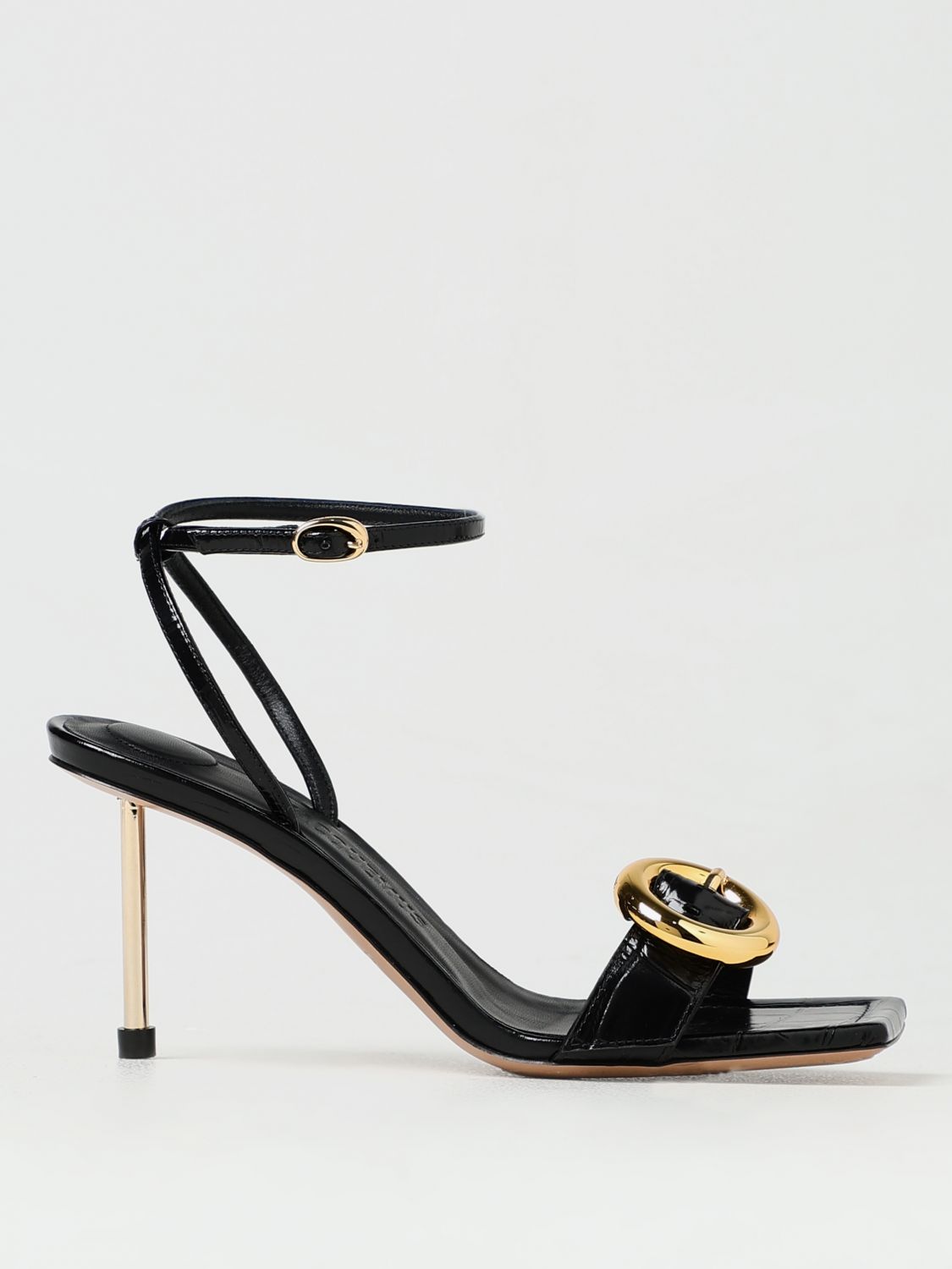 Shop Jacquemus Flat Sandals  Woman Color Black