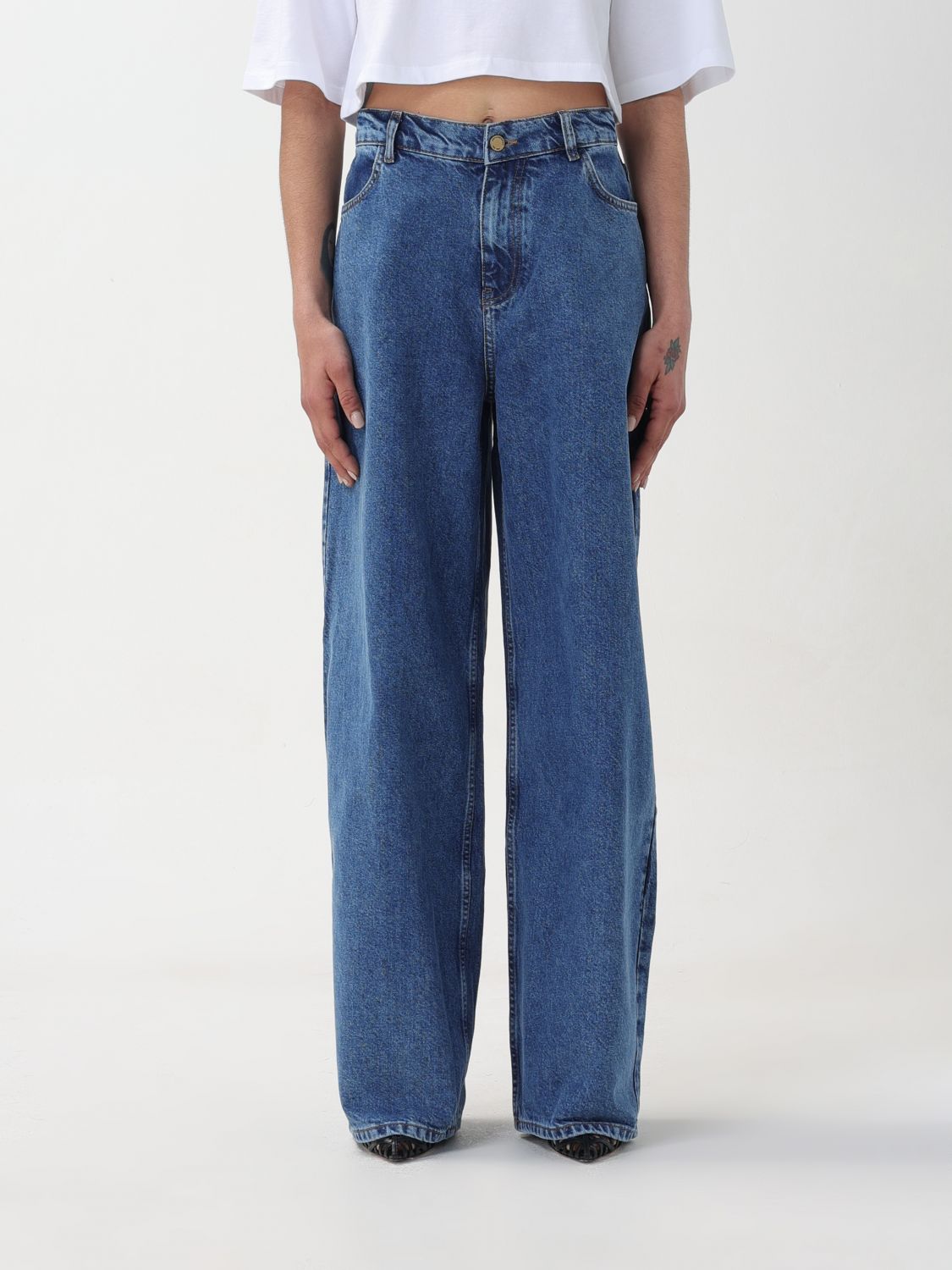 Shop Philosophy Di Lorenzo Serafini Jeans  Woman Color Denim