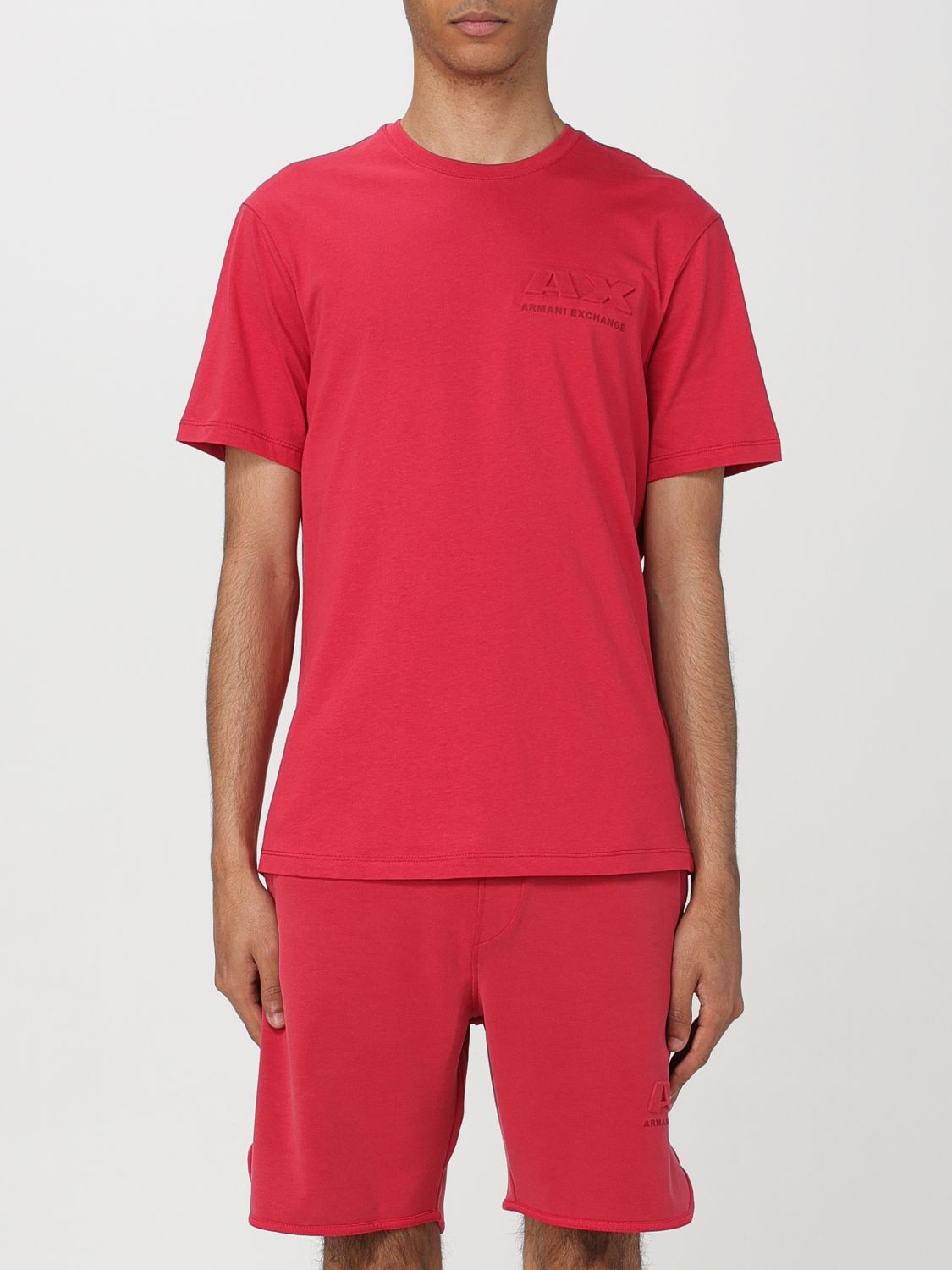 Shop Armani Exchange T-shirt  Men Color Red