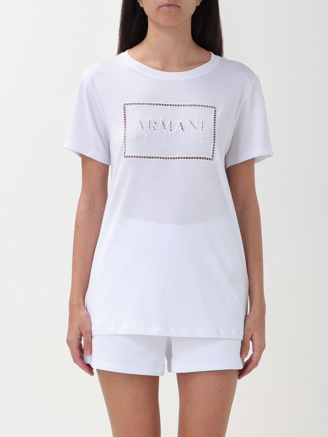 Shop Armani Exchange T-shirt  Woman Color White