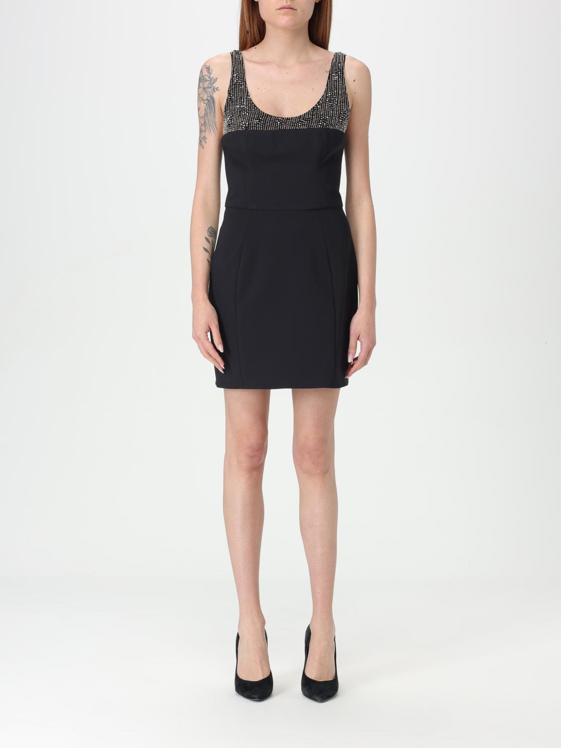 Elisabetta Franchi Bead-embellished Mini Dress In Black