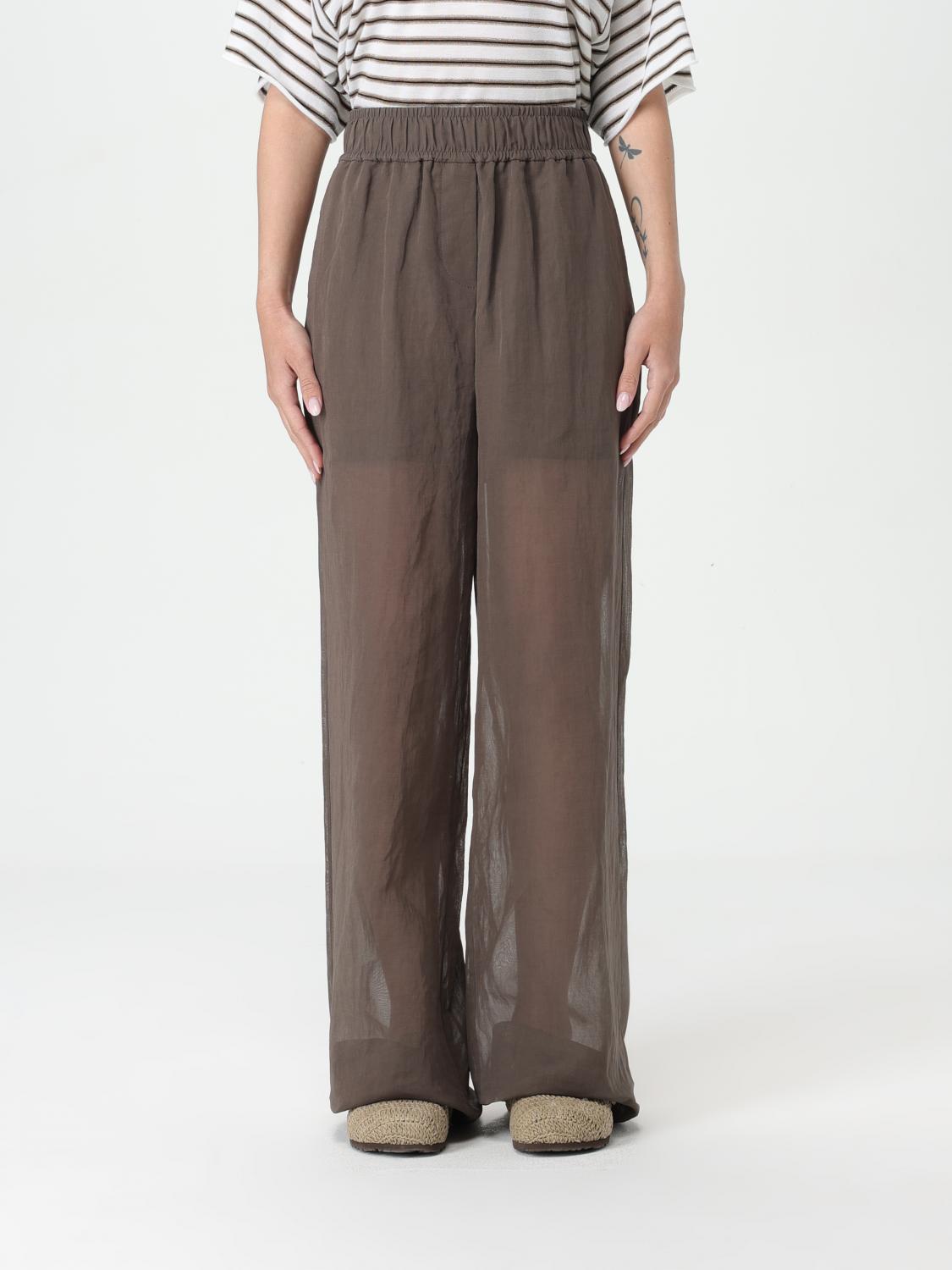 Shop Brunello Cucinelli Pants  Woman Color Brown