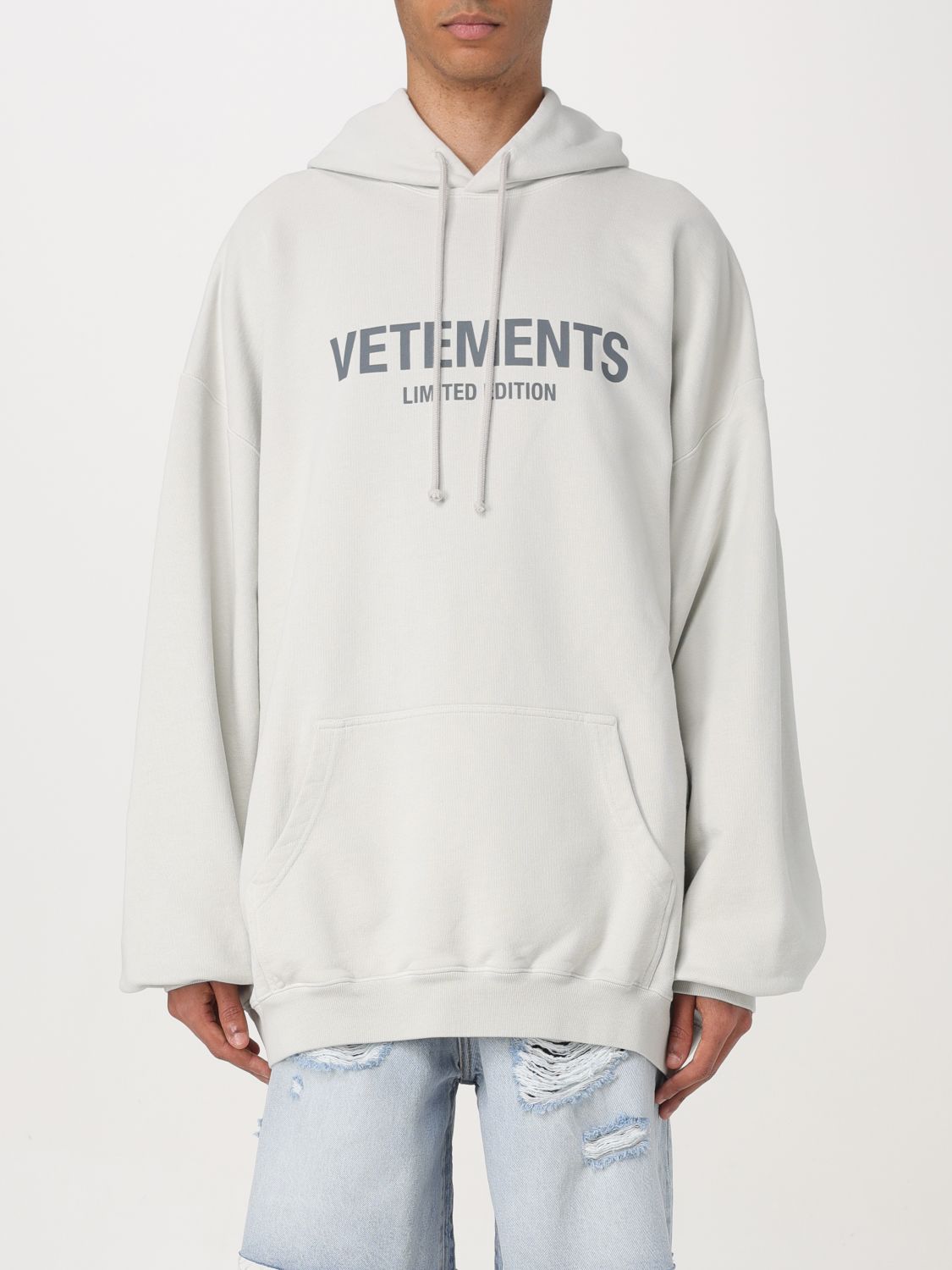 Shop Vetements Sweatshirt  Men Color Grey