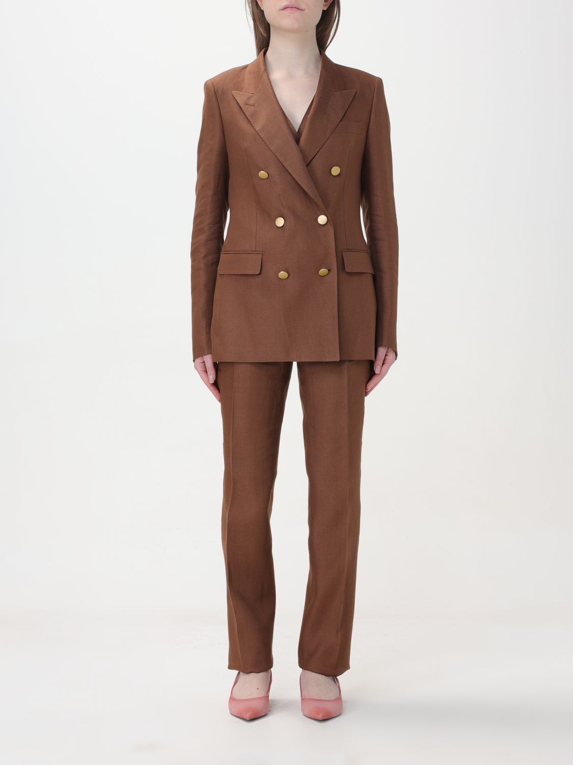 Shop Tagliatore Suit  Woman Color Brown