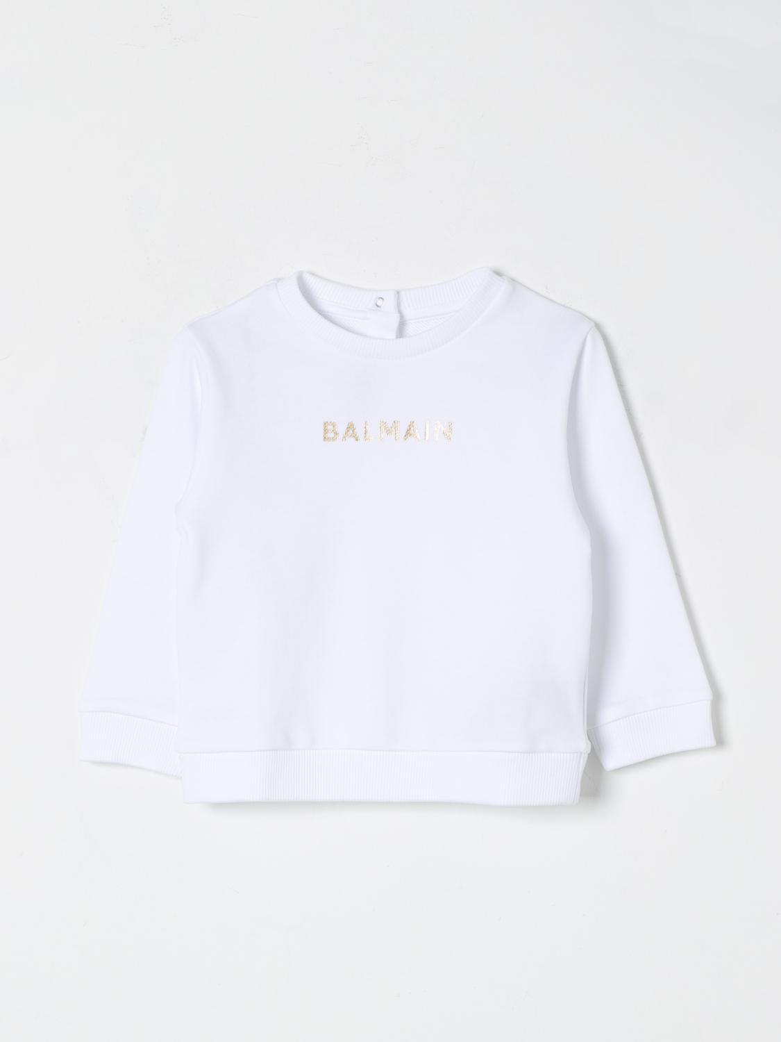 Shop Balmain Sweater  Kids Color White