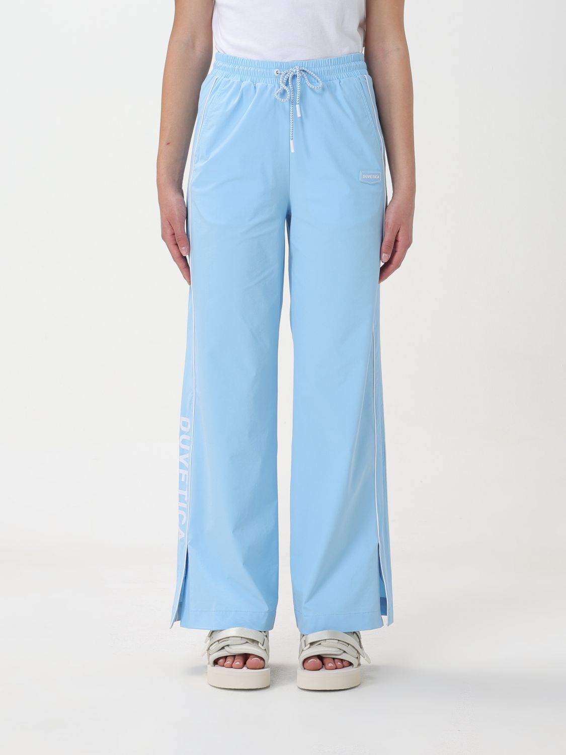 Shop Duvetica Pants  Woman Color Blue