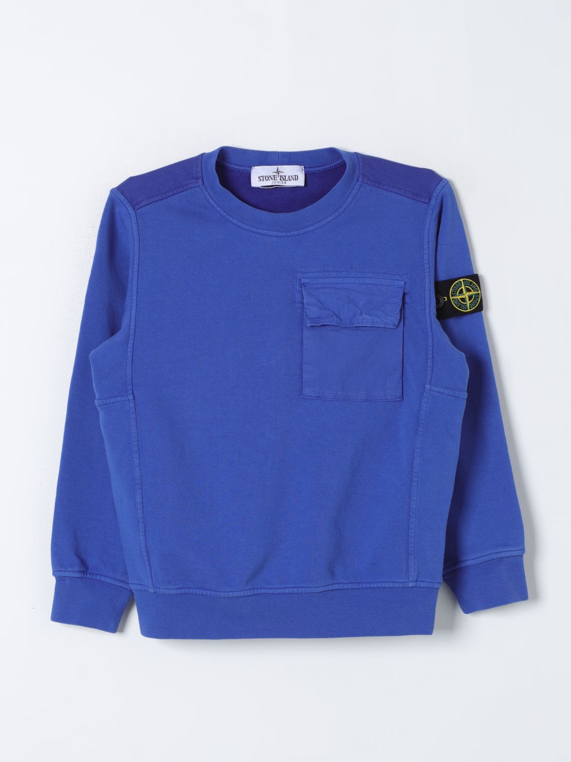 Shop Stone Island Junior Sweater  Kids Color Blue