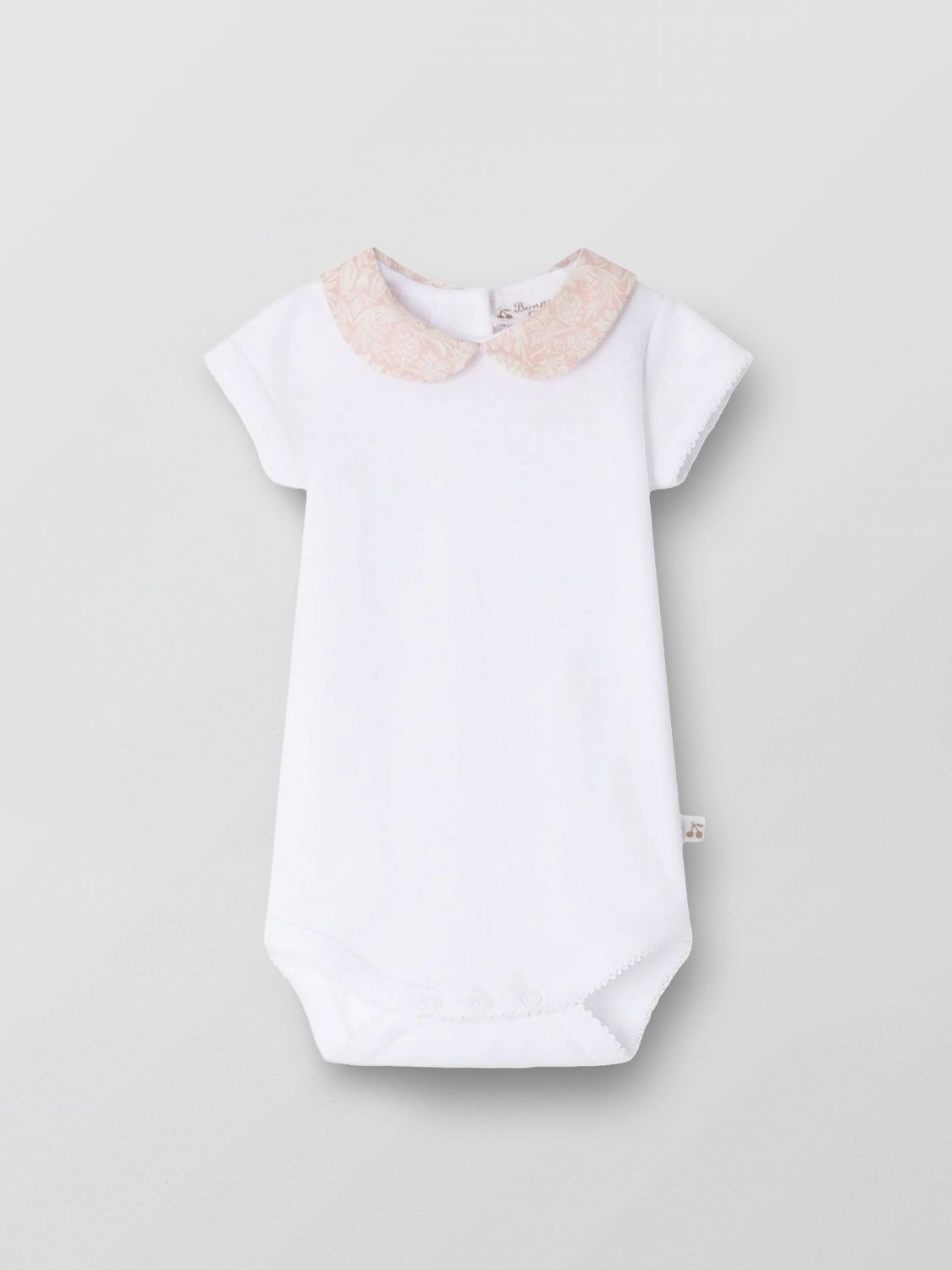 Bonpoint Babies' White And Pale Pink Calix Bodysuit