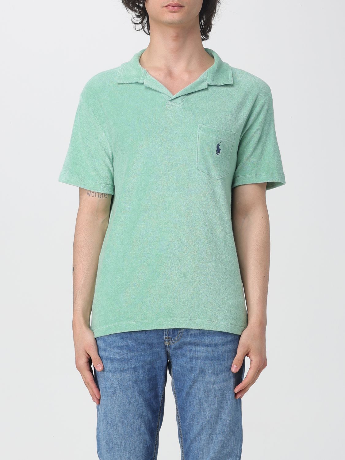 Shop Polo Ralph Lauren Polo Shirt  Men Color Sage