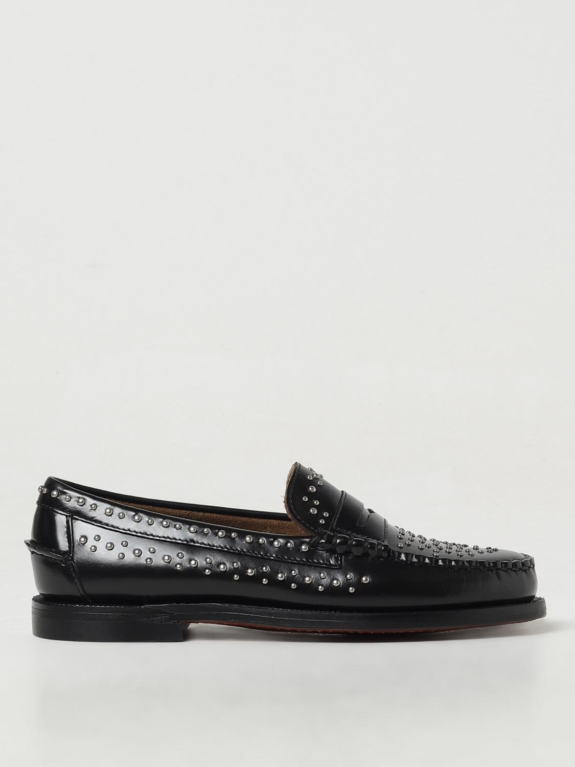 Sebago Moccasin With Hand-sewn Vamp And Rock-inspired Accents In Black