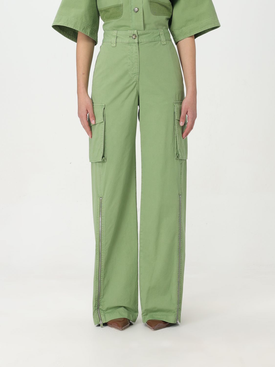 Shop Stella Mccartney Pants  Woman Color Green