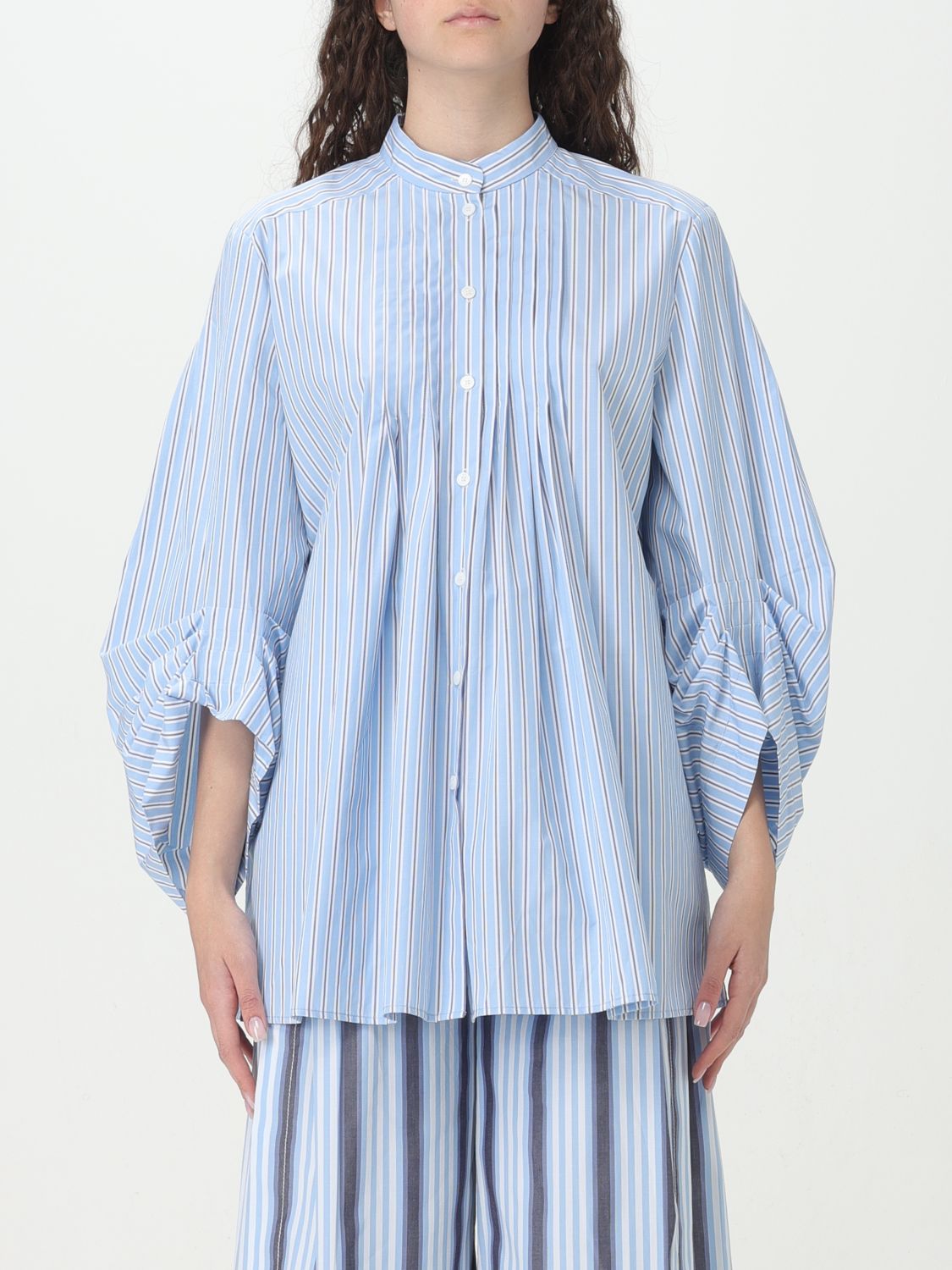 Shop Alberta Ferretti Shirt  Woman Color Blue