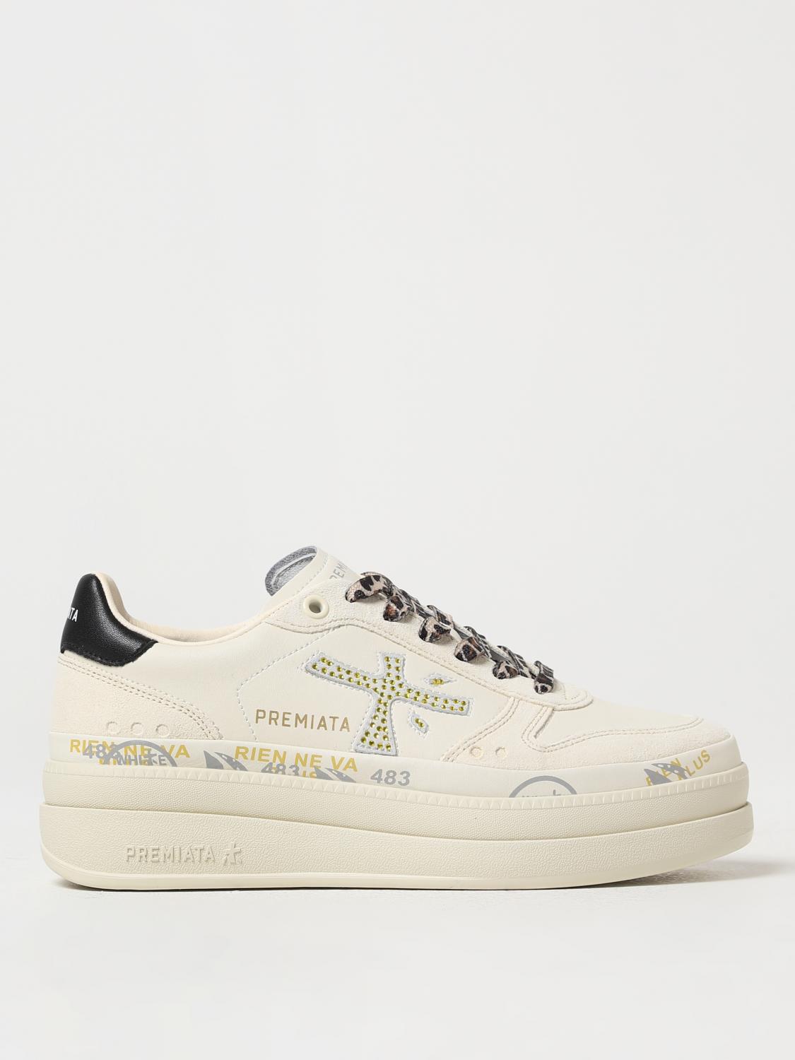 Premiata Logo-print Platform Sneakers In White