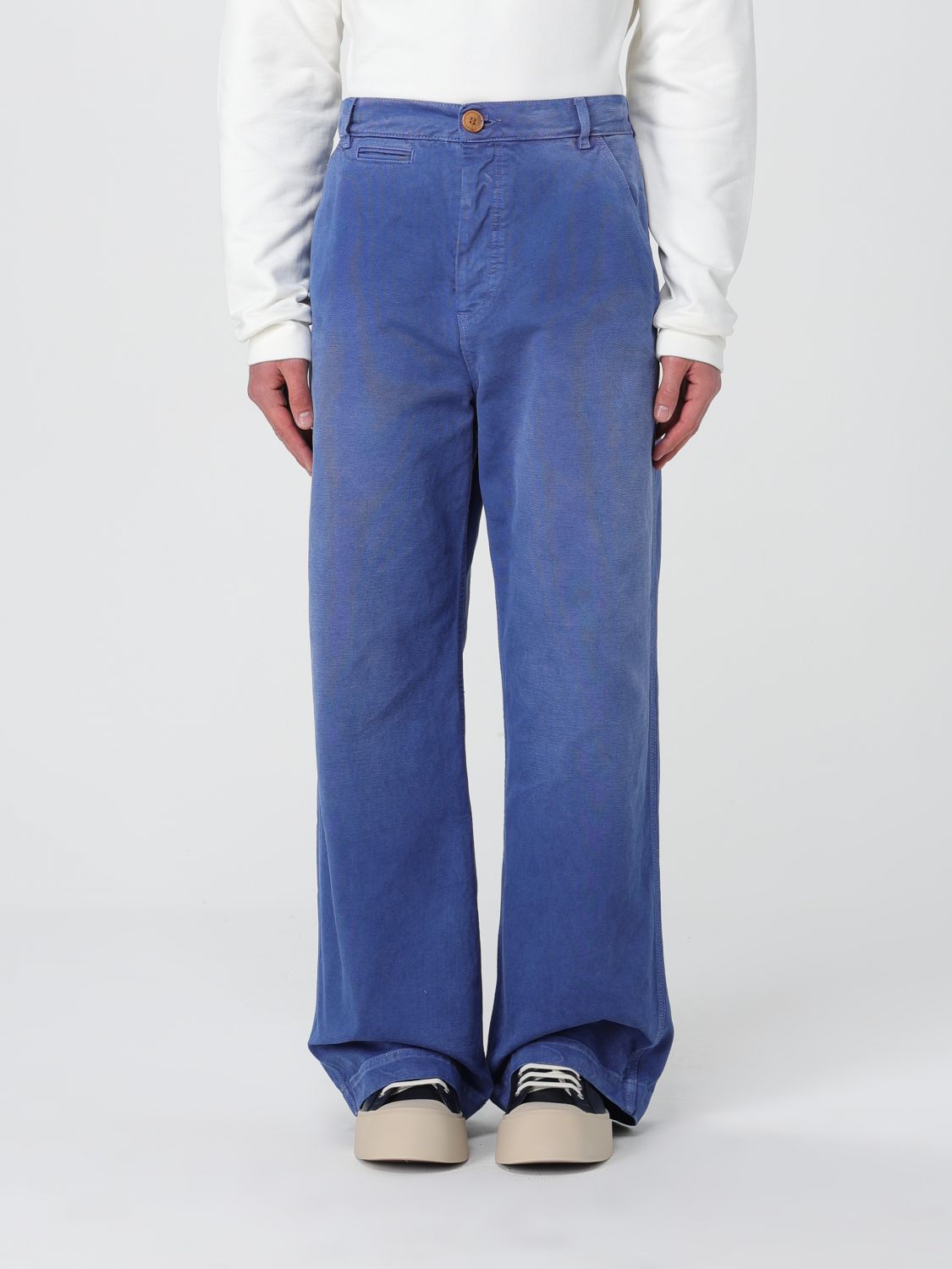 Shop Marni Pants  Men Color Blue