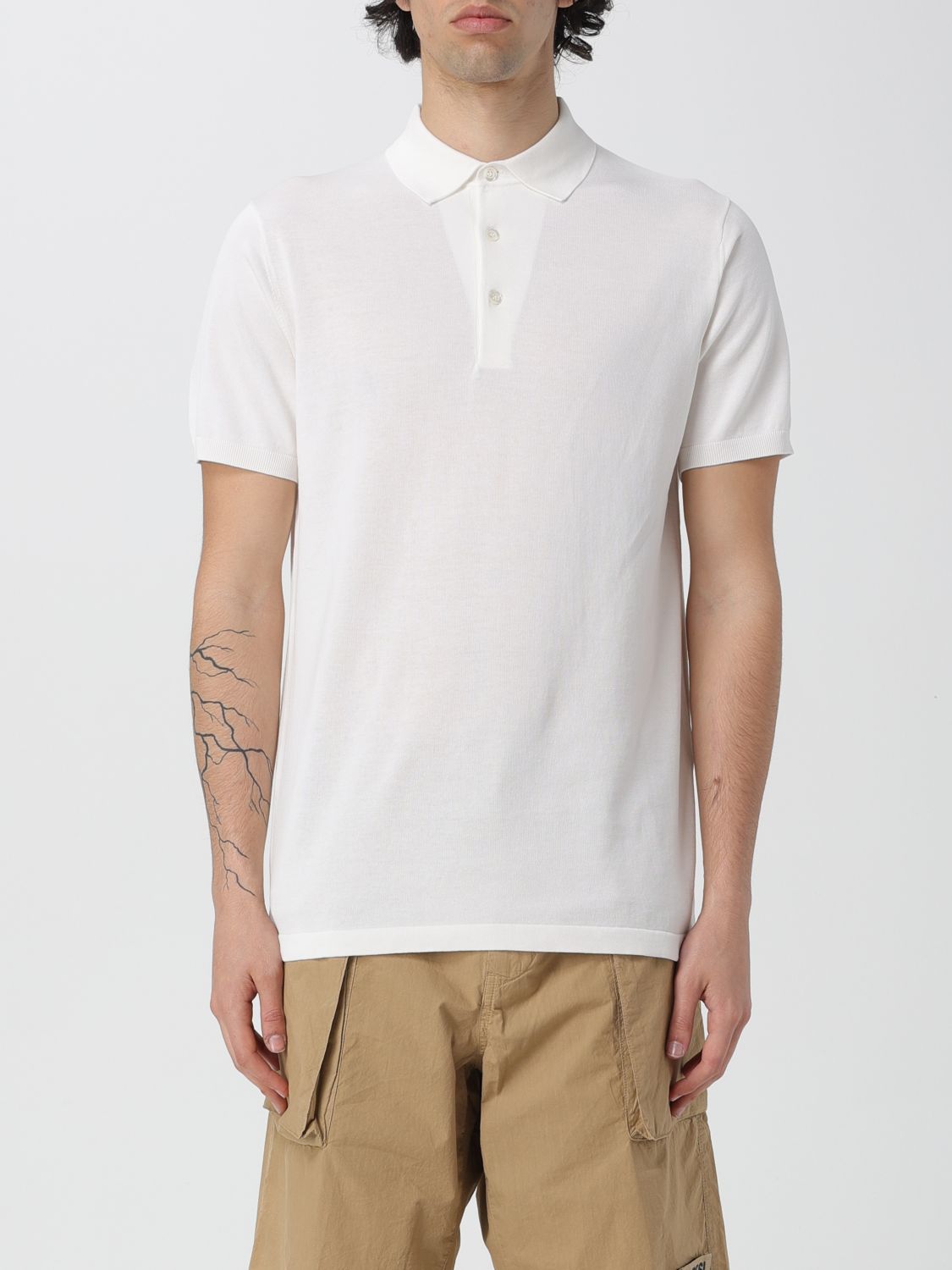 Shop Aspesi Polo Shirt  Men Color White