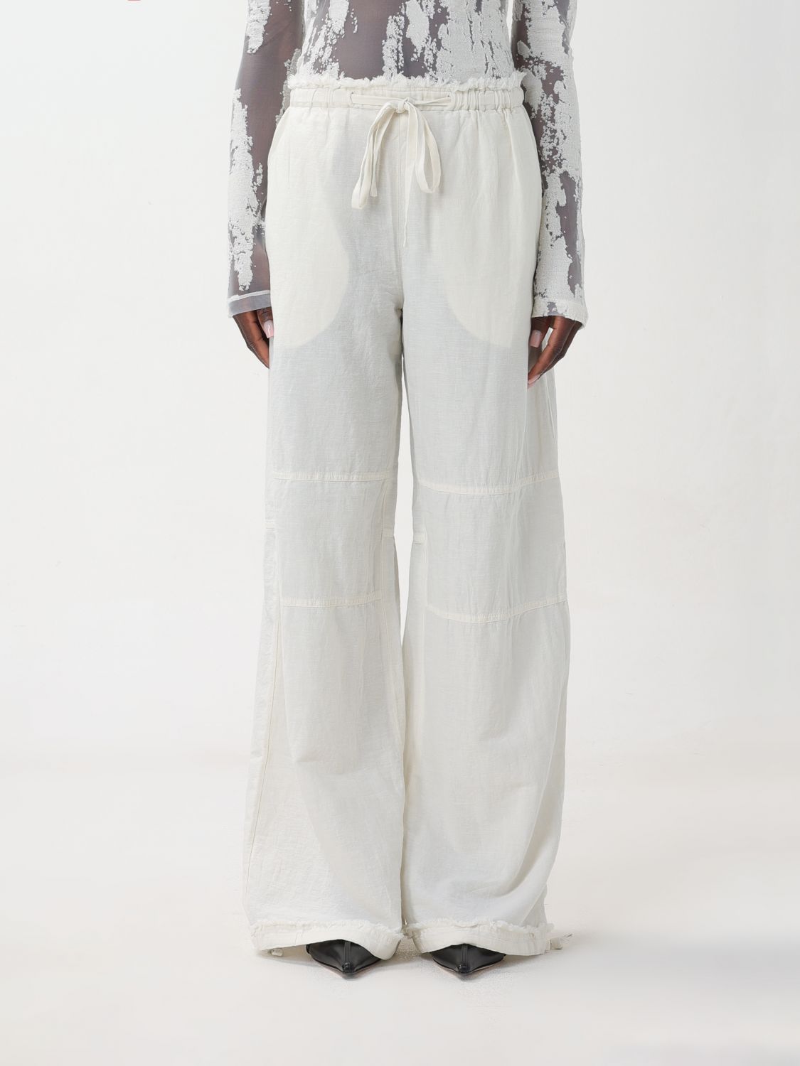 Shop Acne Studios Pants  Woman Color White