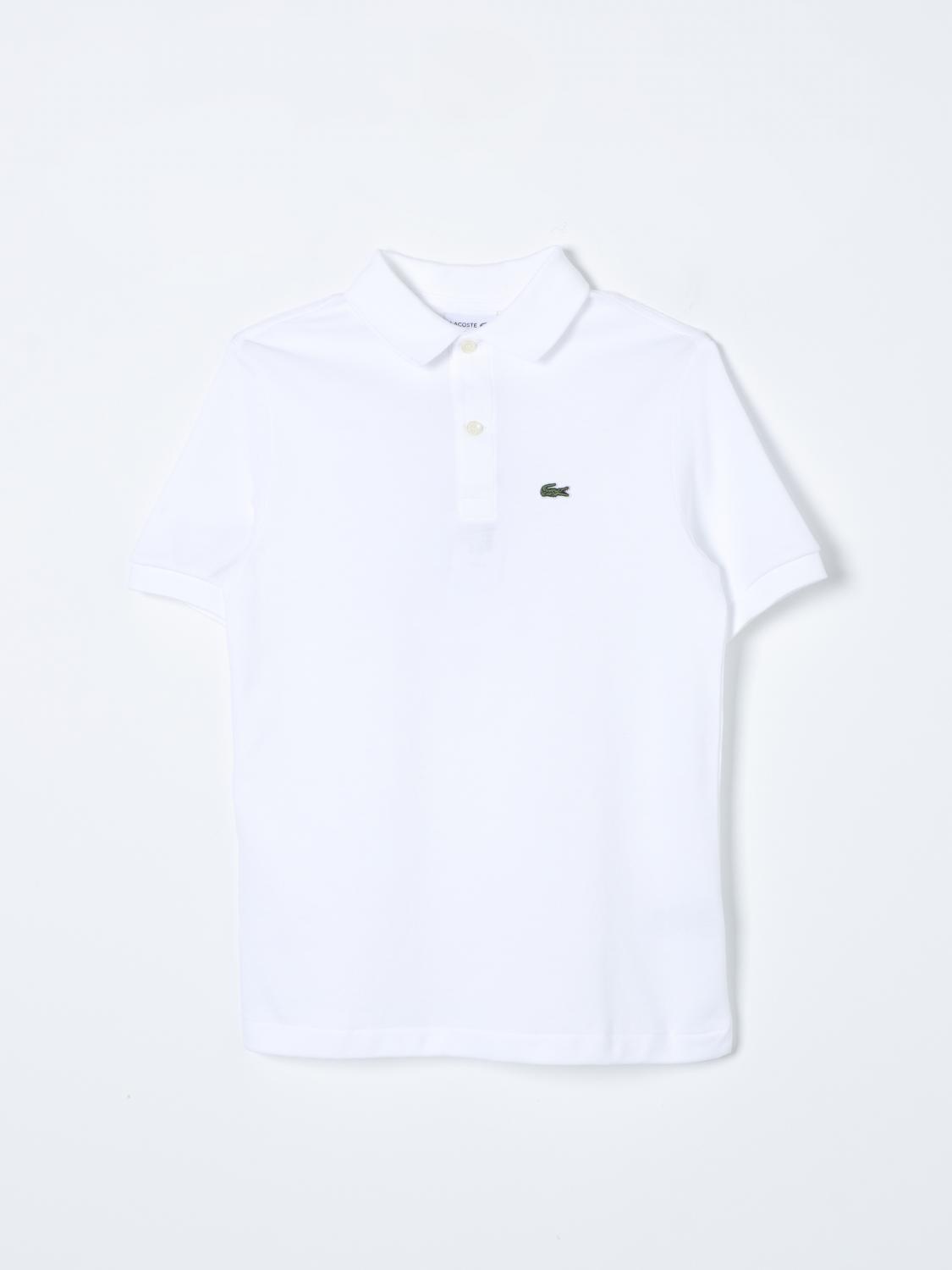 Shop Lacoste Polo Shirt  Kids Color White