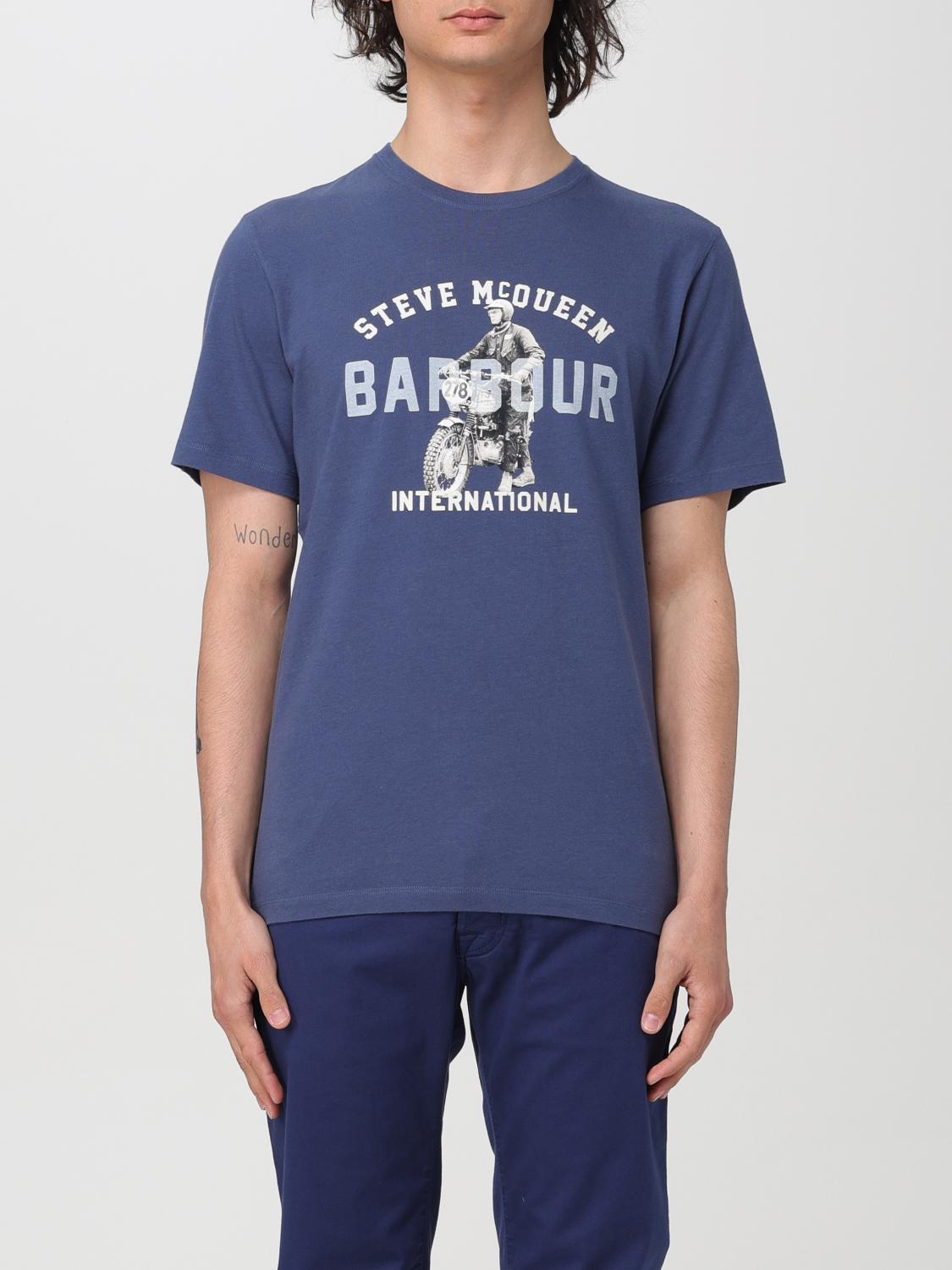 Shop Barbour T-shirt  Men Color Blue