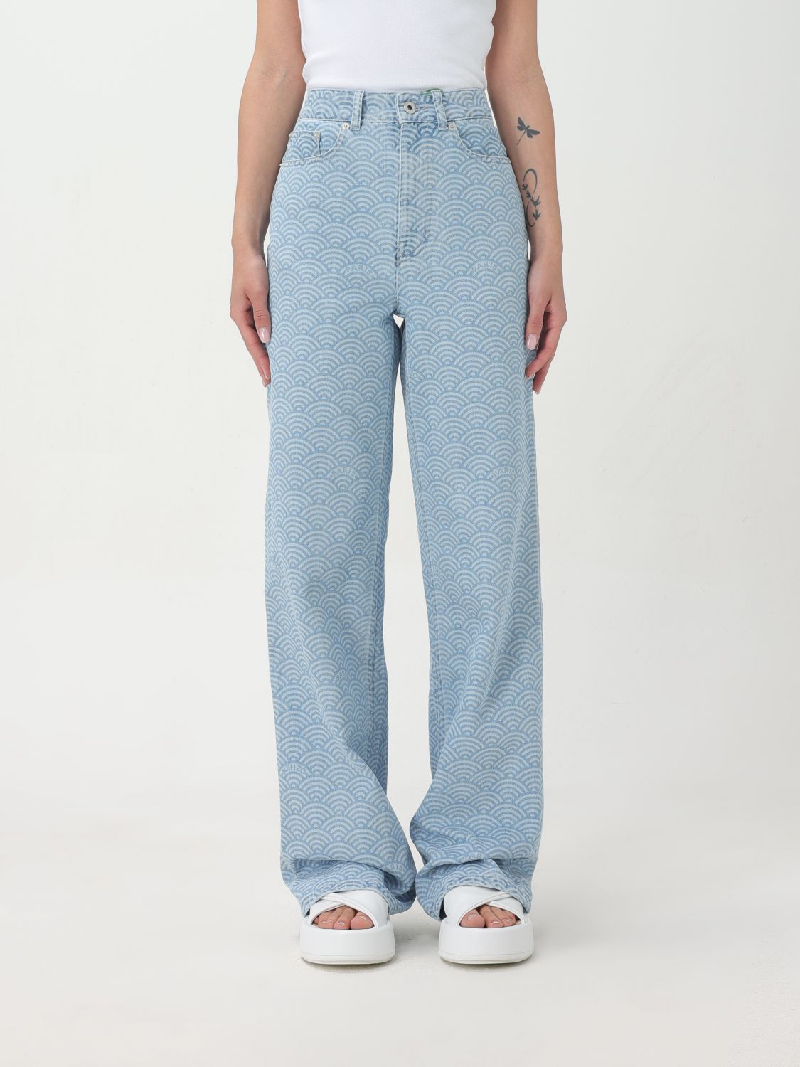 Shop Kenzo Jeans  Woman Color Grey