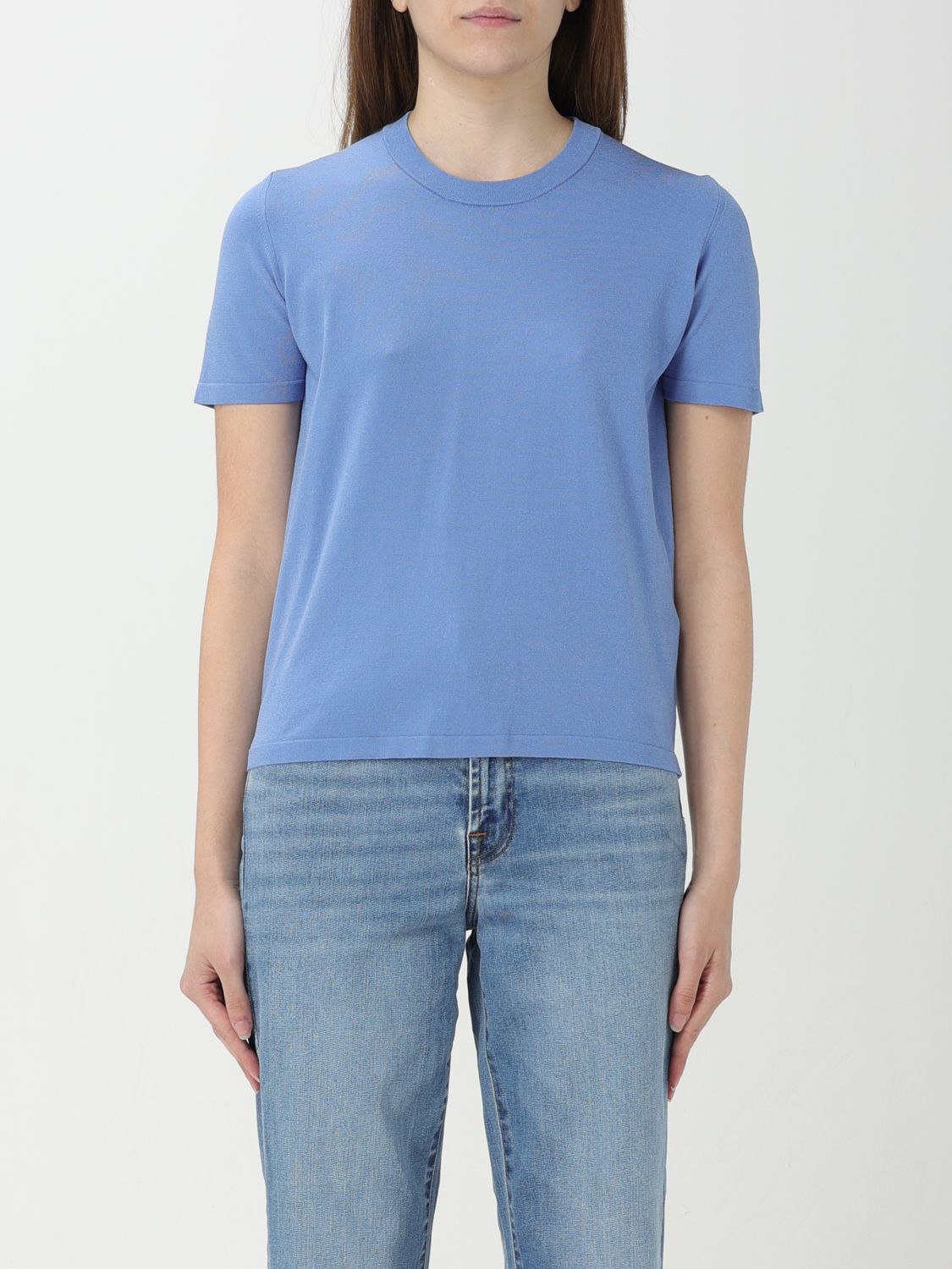 Shop Roberto Collina T-shirt  Woman Color Blue