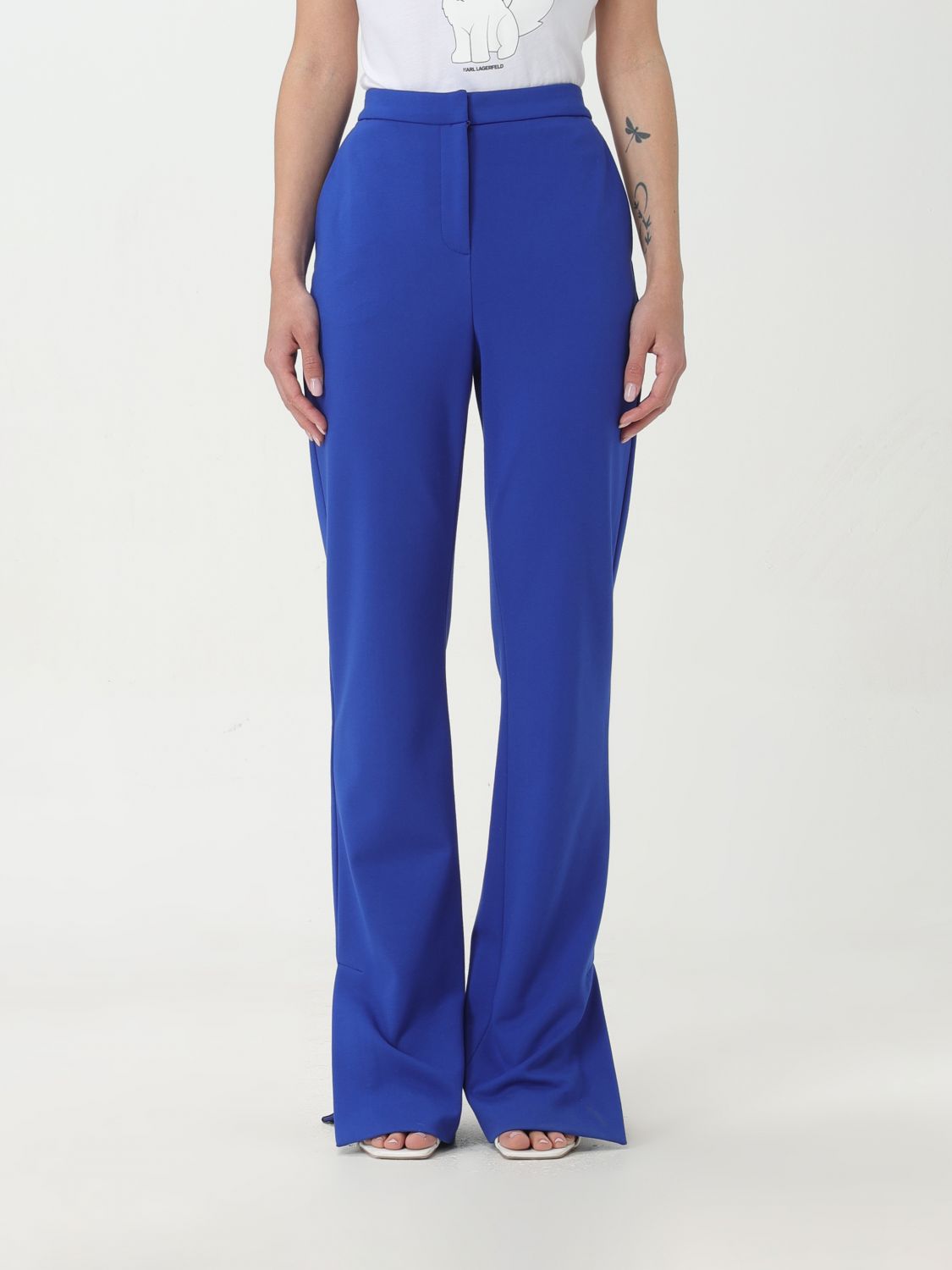Shop Karl Lagerfeld Pants  Woman Color Blue